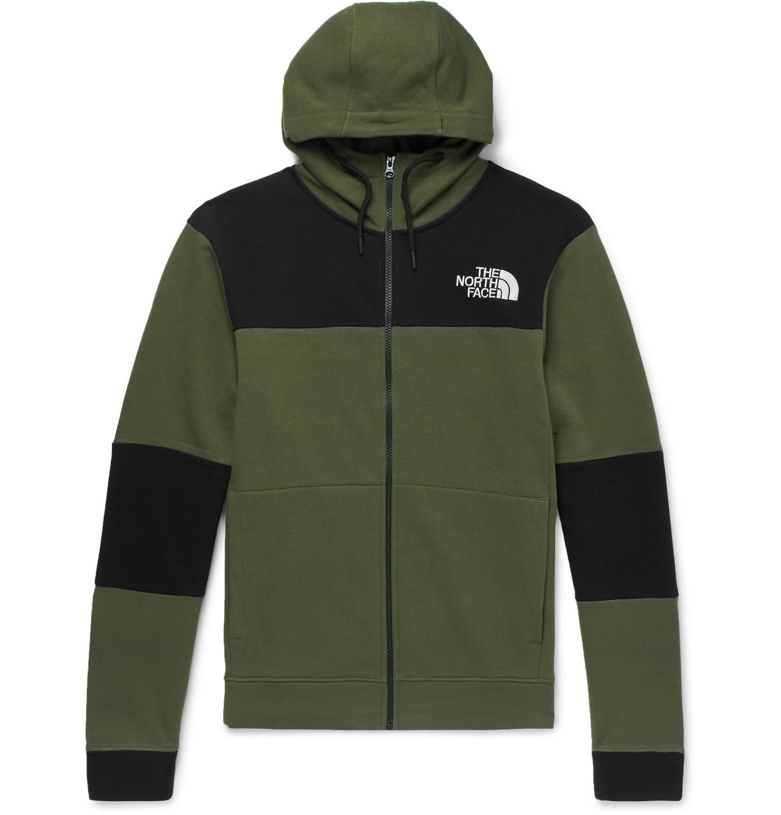 army green north face hoodie