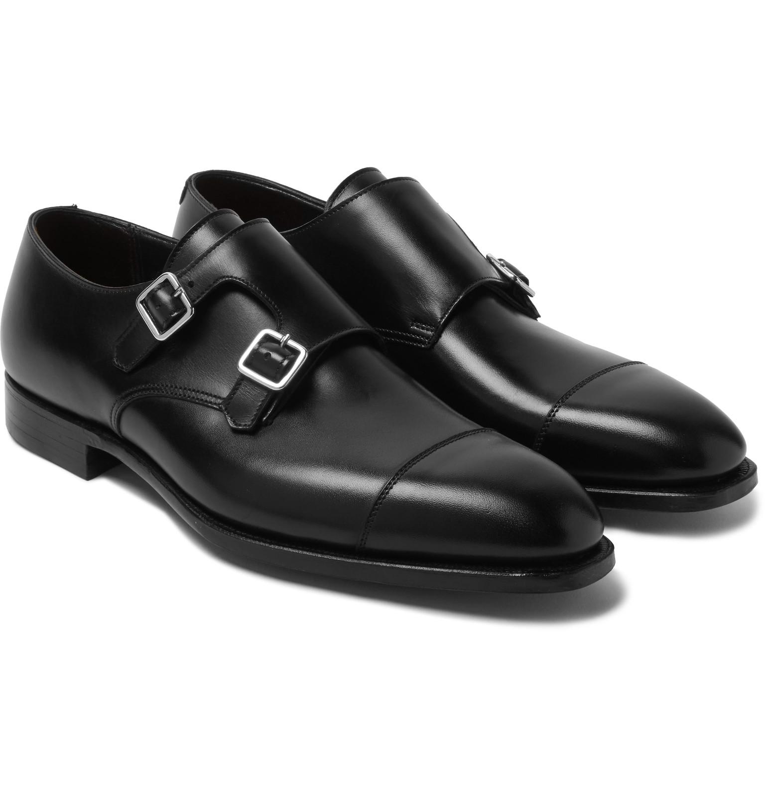 mens black thomas leather monk