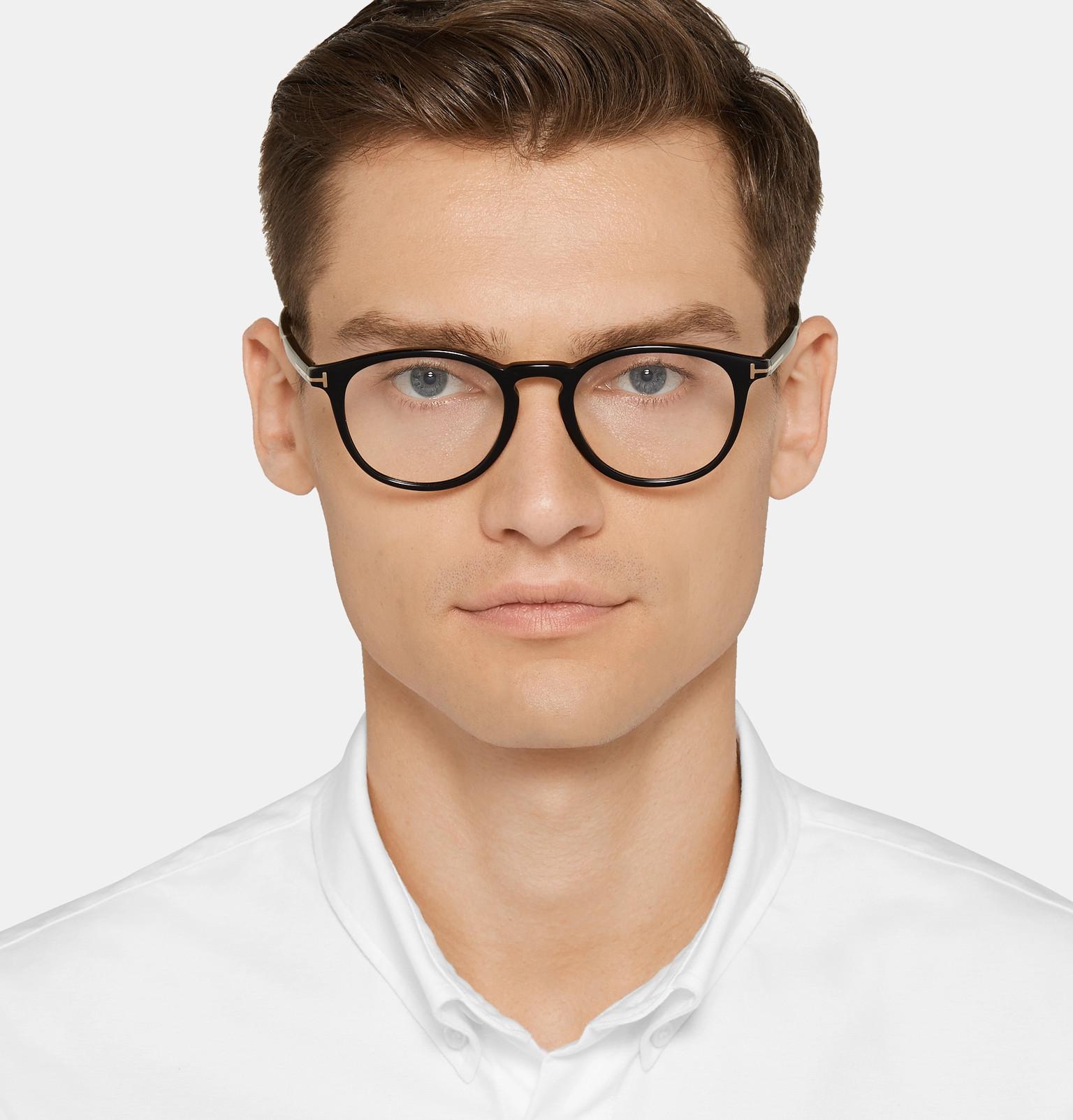 Lyst Tom Ford Round Frame Acetate Optical Glasses In Black For Men