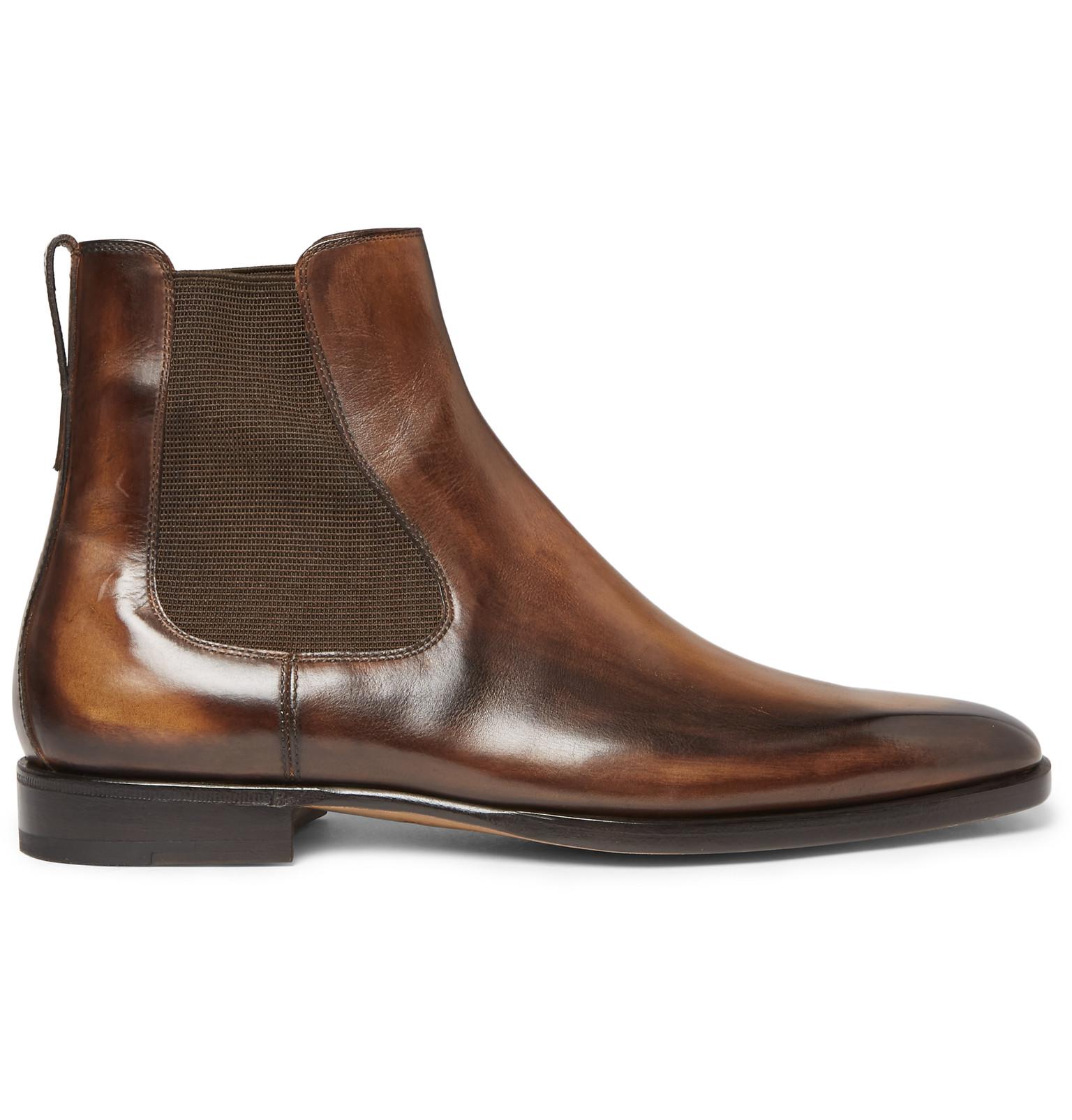 Berluti Leather Chelsea Boots in Brown for Men - Lyst