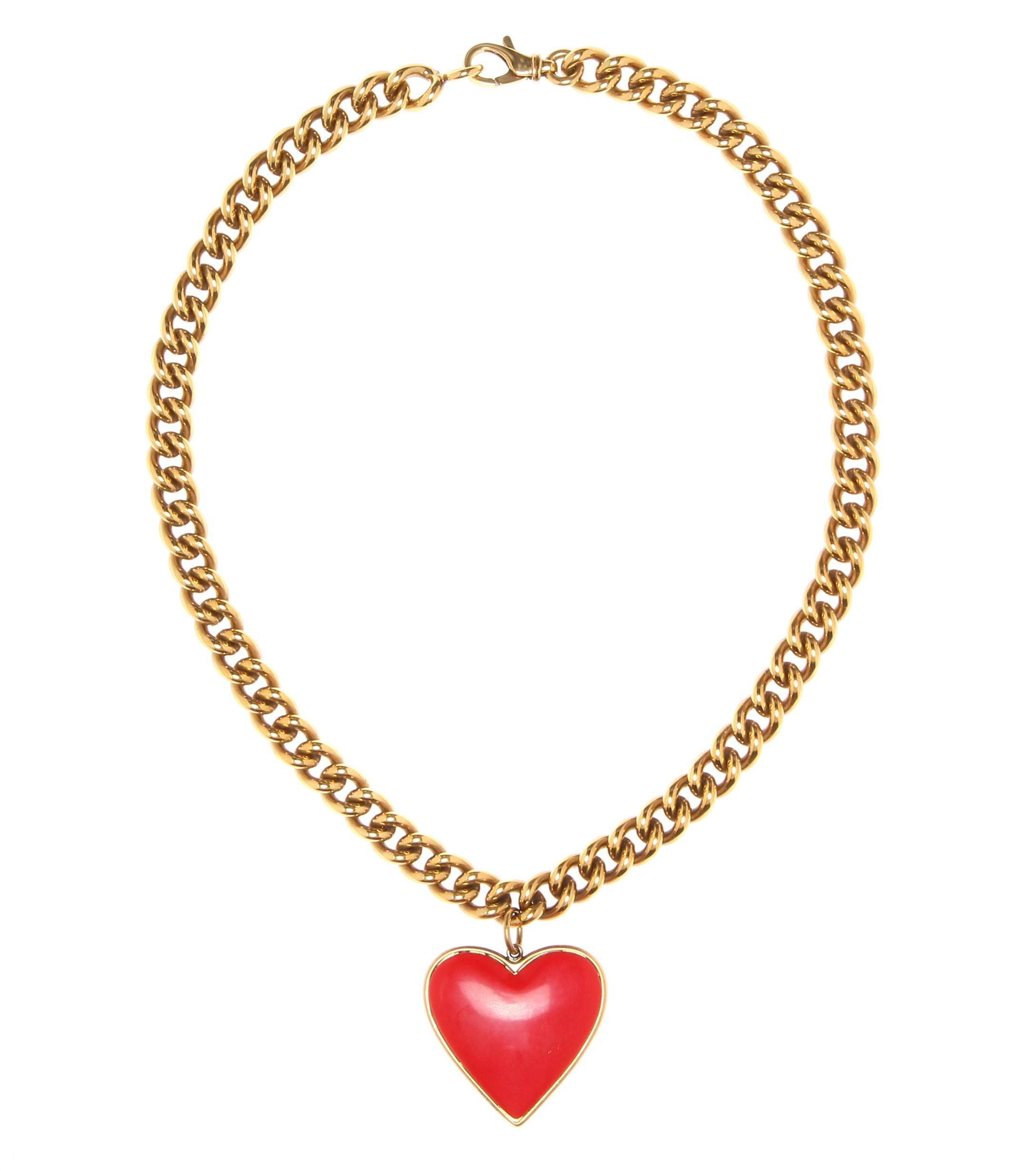 Lyst - Balenciaga Heart Necklace in Metallic