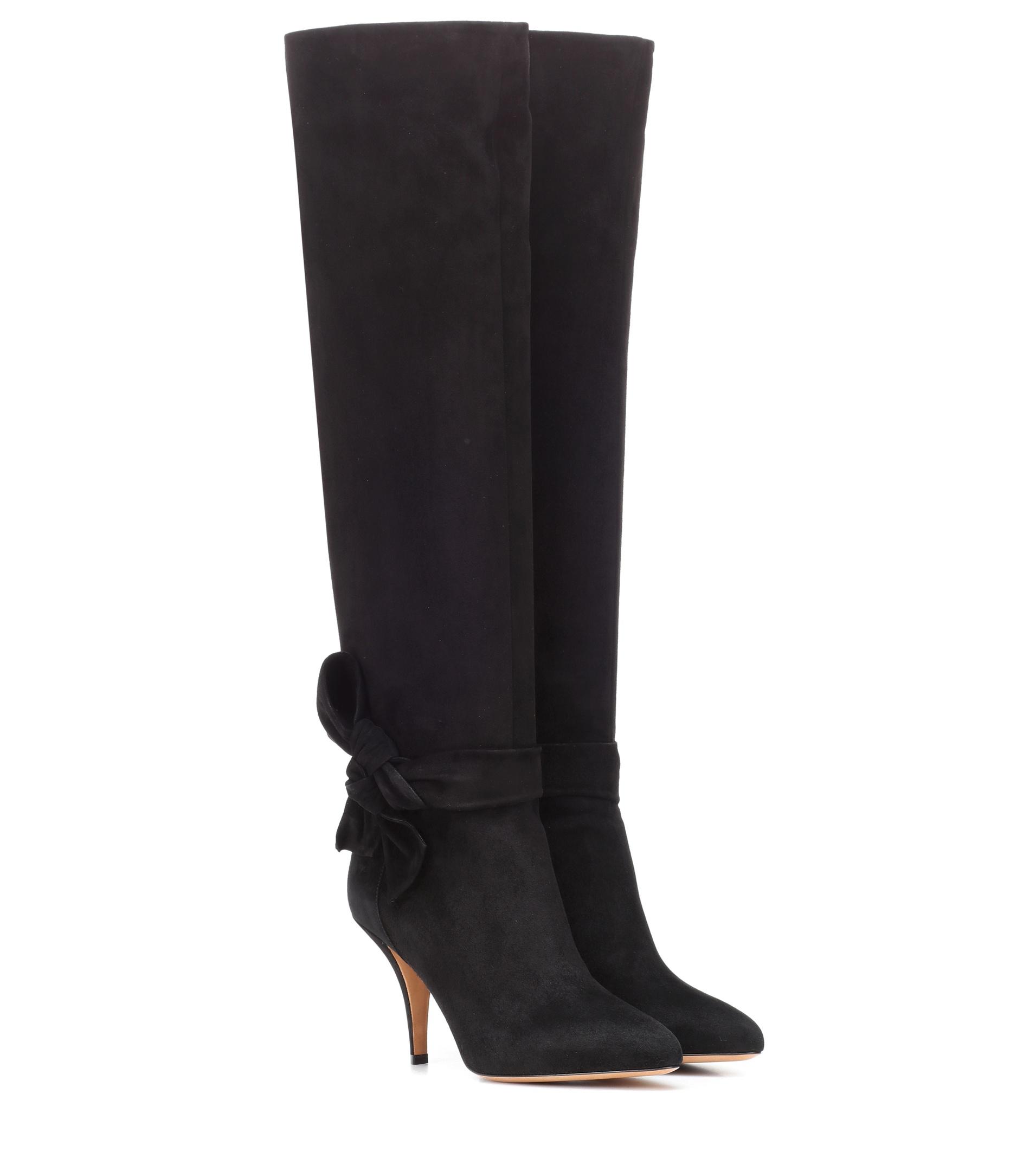 Valentino Suede Boots in Black - Lyst