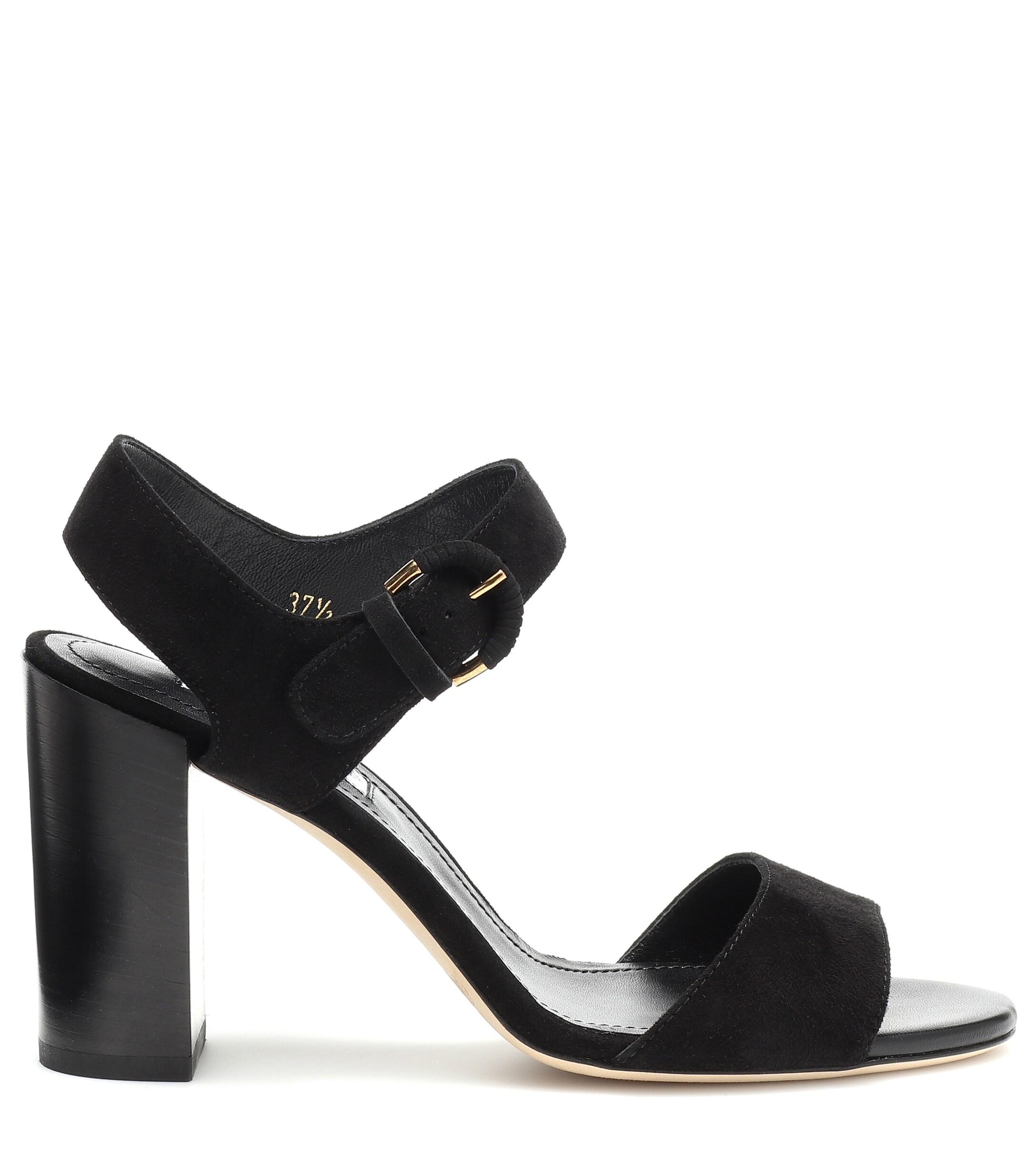 Tod's Suede Sandals in Black - Lyst