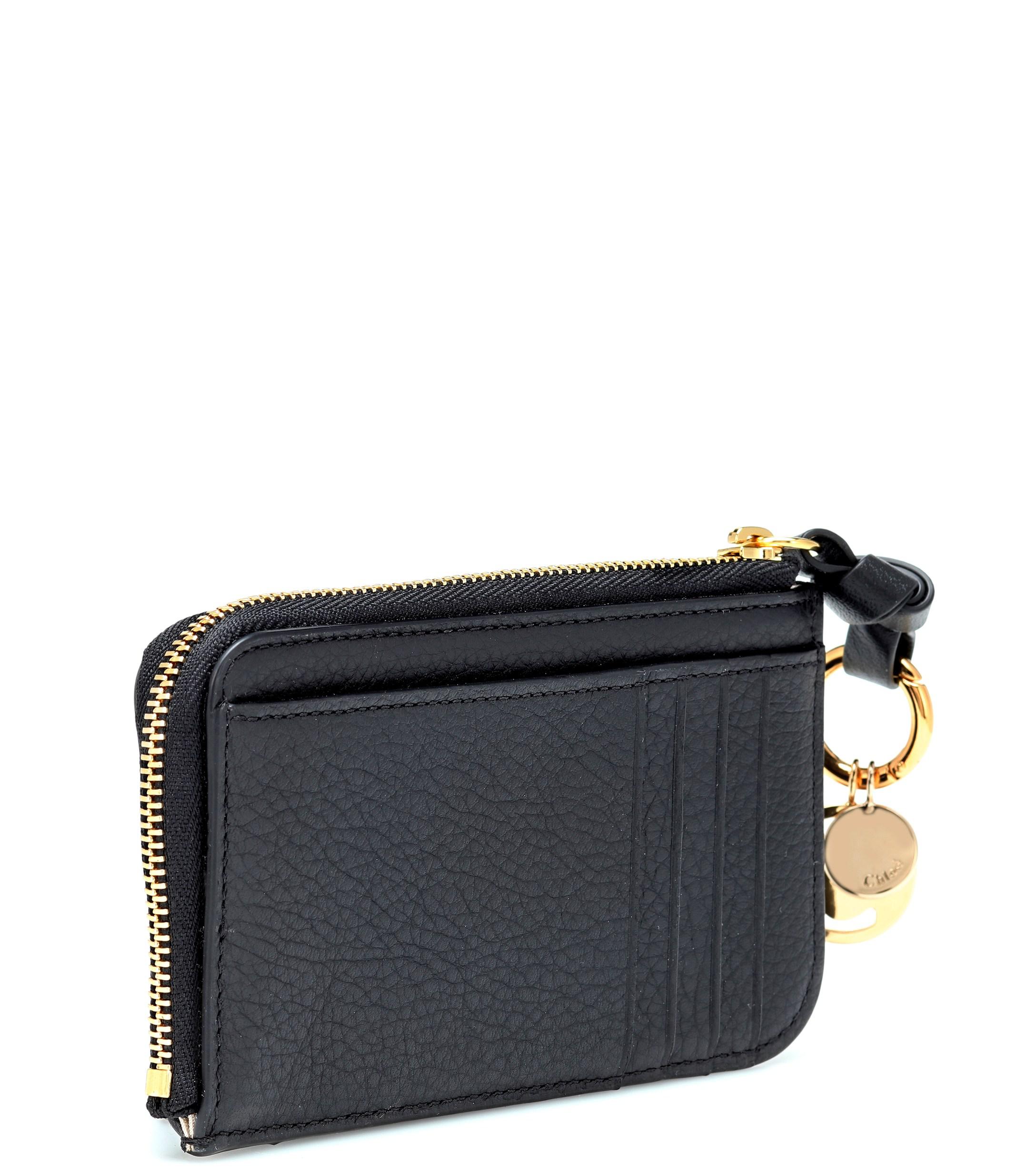 Lyst - Chloé Alphabet Leather Wallet in Black