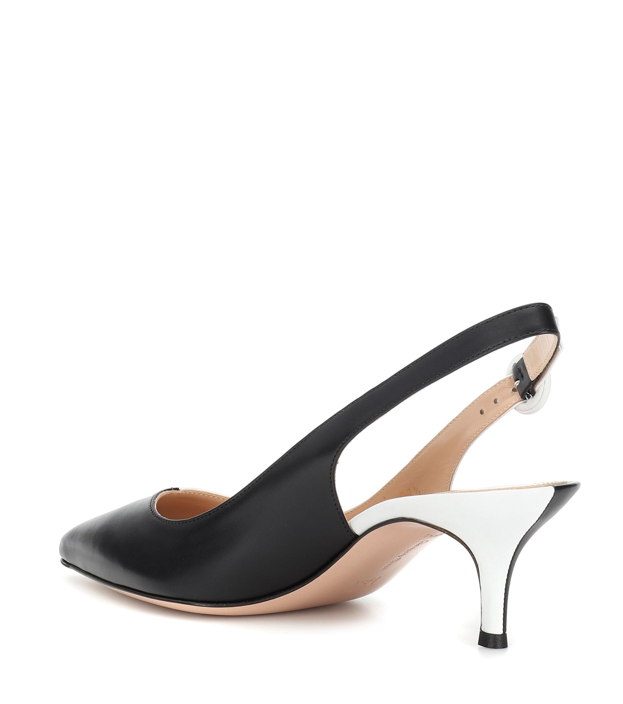 gianvito rossi anna leather slingback flats