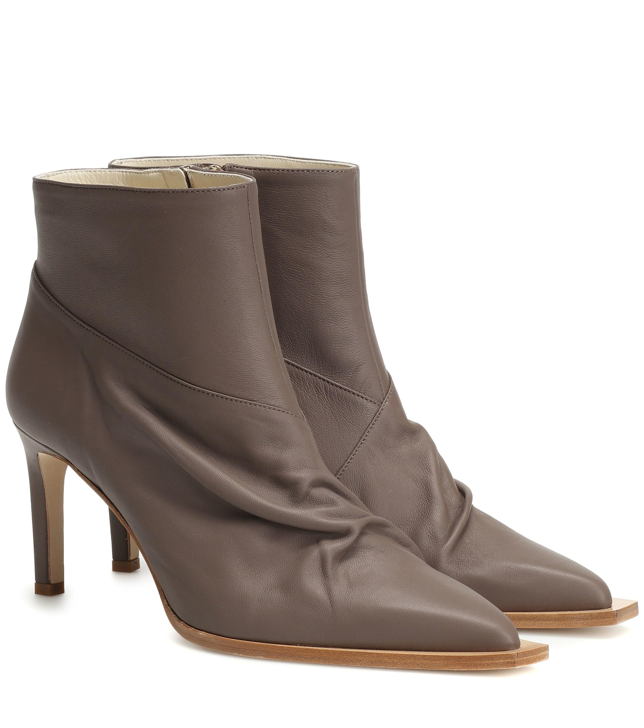 Lyst - Tibi Cato Leather Ankle Boots in Brown
