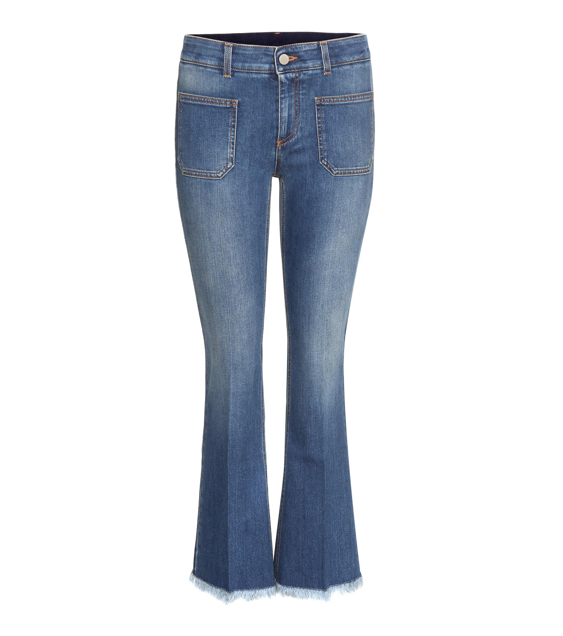 Stella McCartney Distressed Flared Jeans in Blue - Lyst