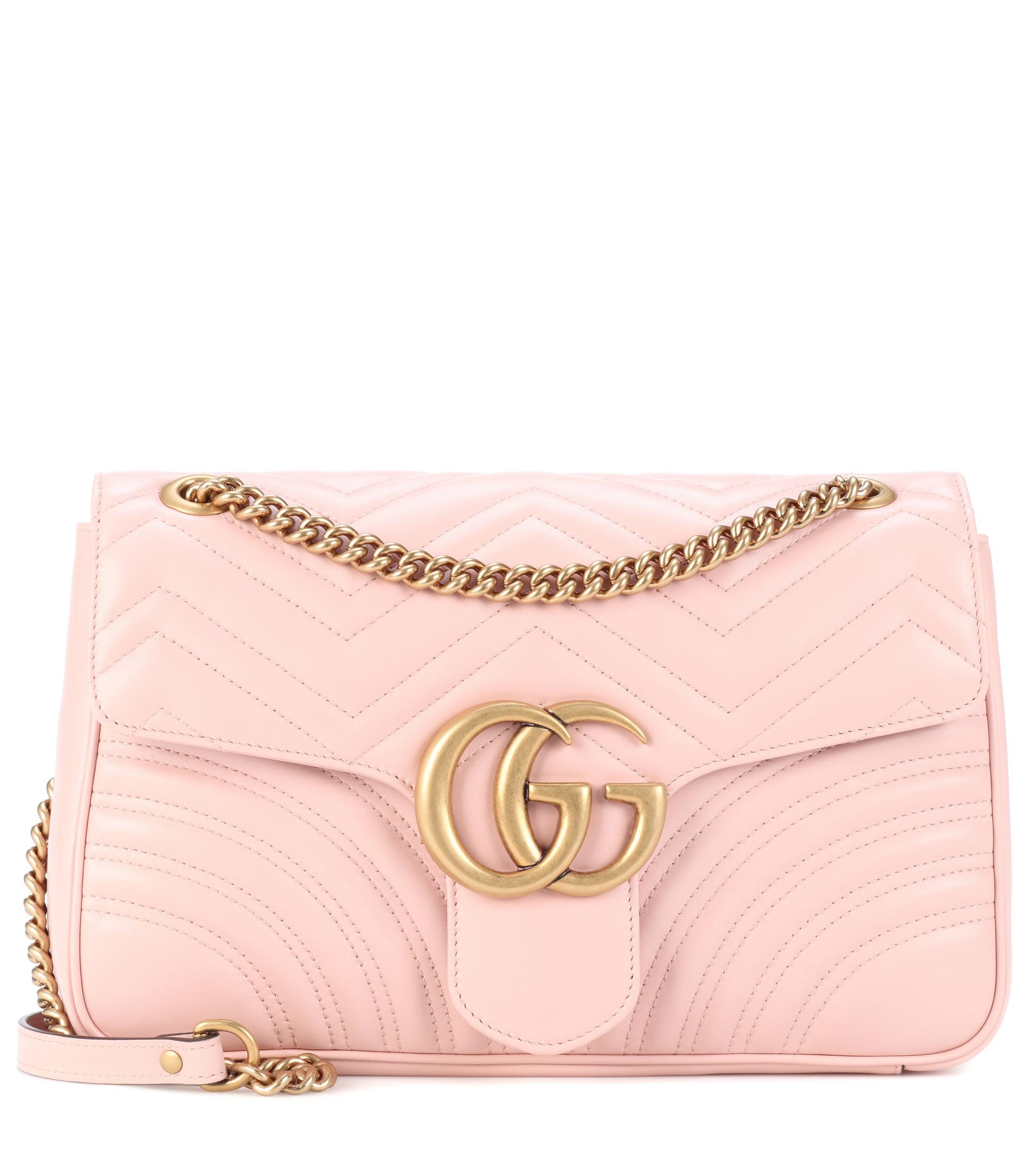 Gucci Gg Marmont Medium Matelassé Leather Shoulder Bag In Pink Lyst Gallery
