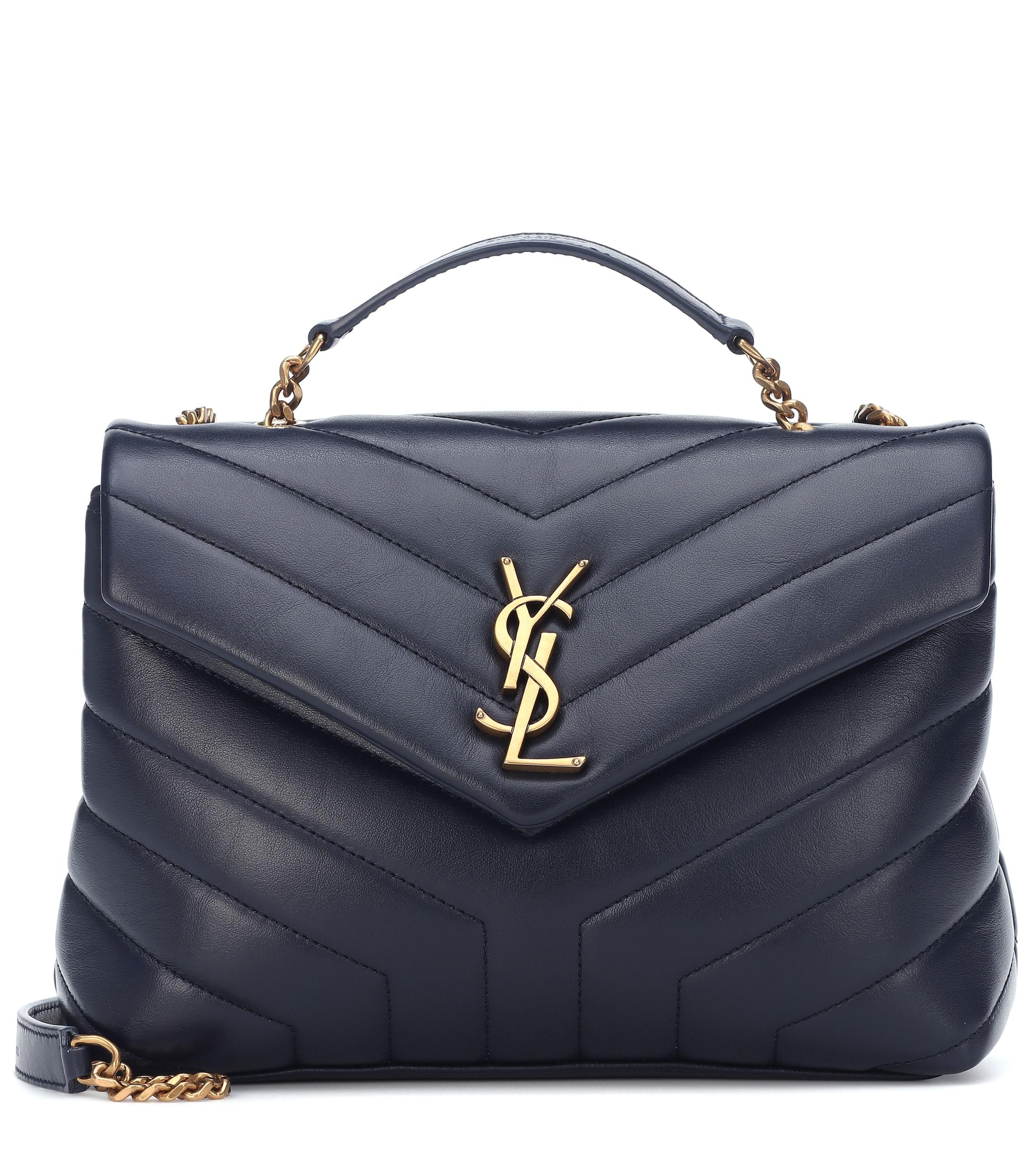 Saint Laurent Loulou Small Leather Shoulder Bag in Blue - Lyst