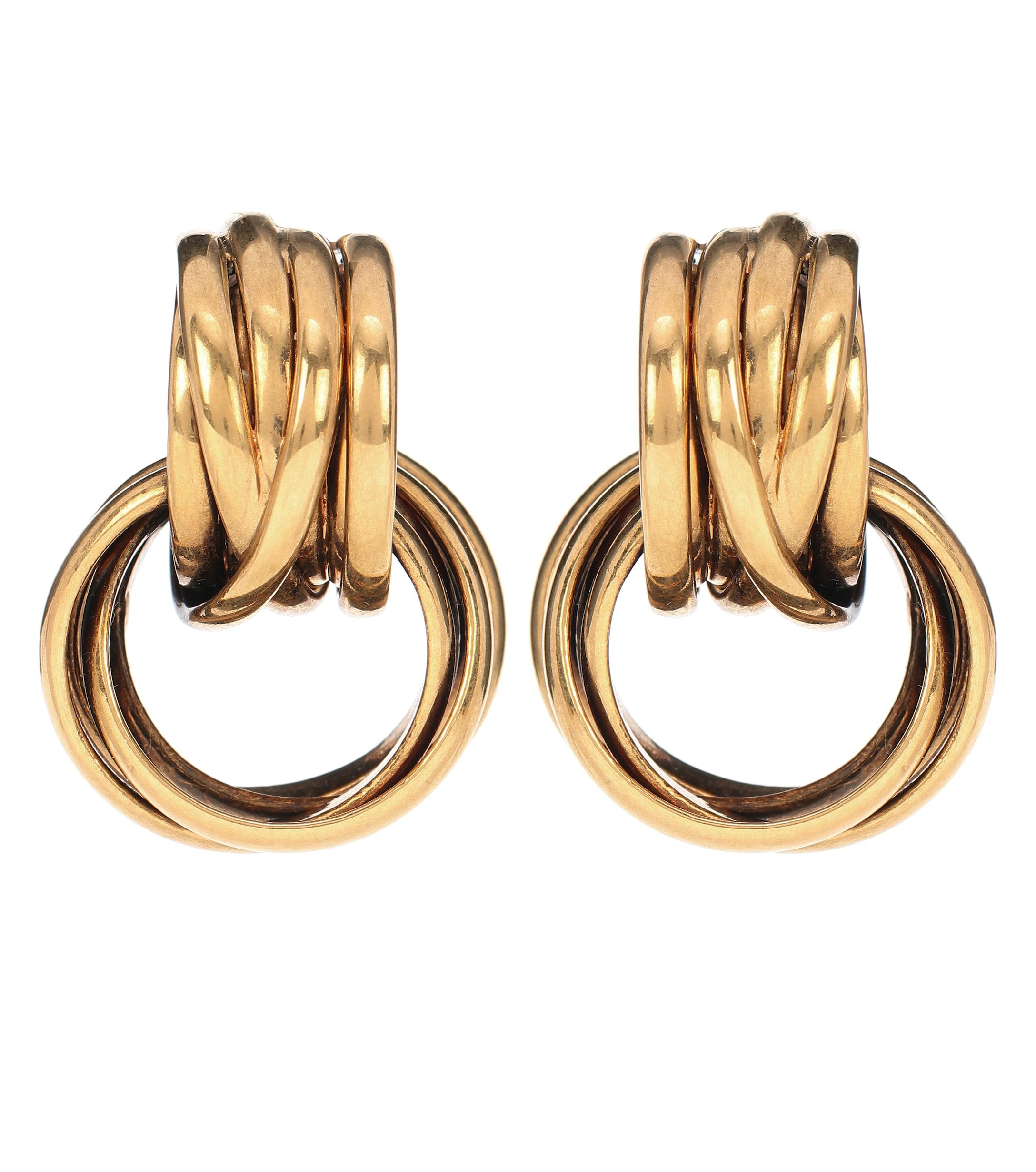 Lyst Balenciaga Hoop Earrings in Metallic