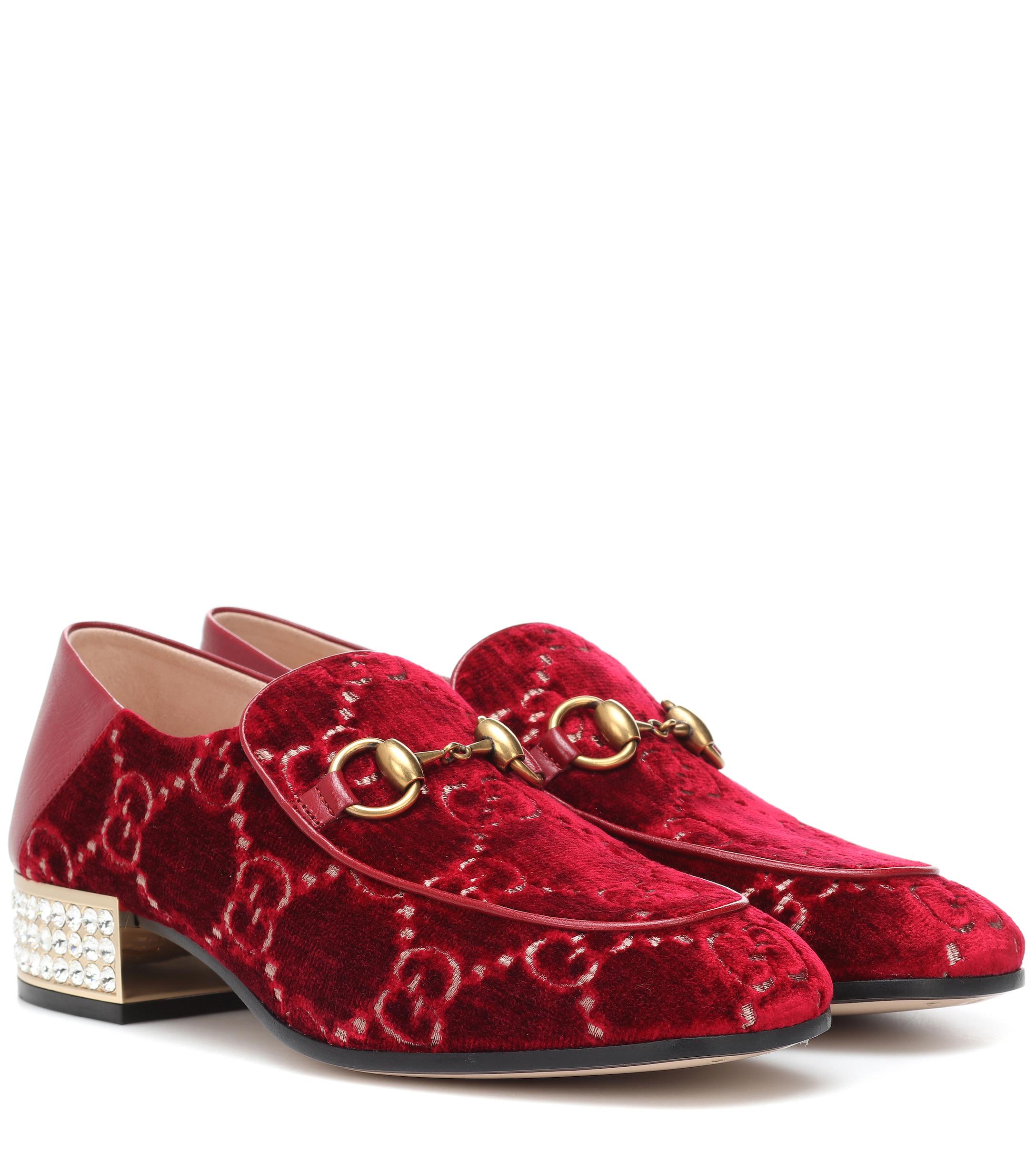 womens red gucci loafers