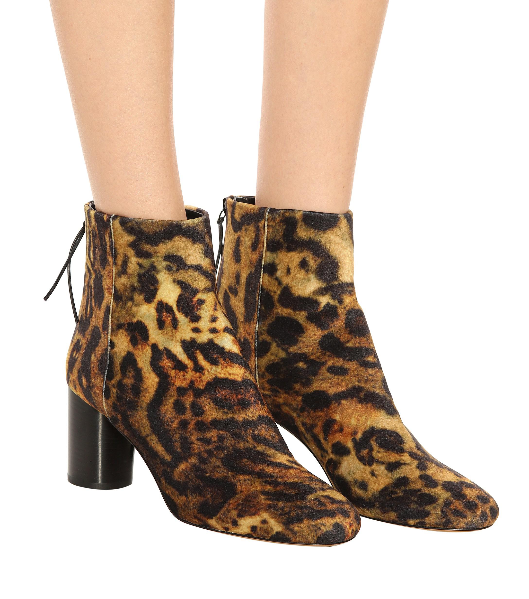 Isabel Marant Ritza Leopard-printed Ankle Boots in Brown - Lyst