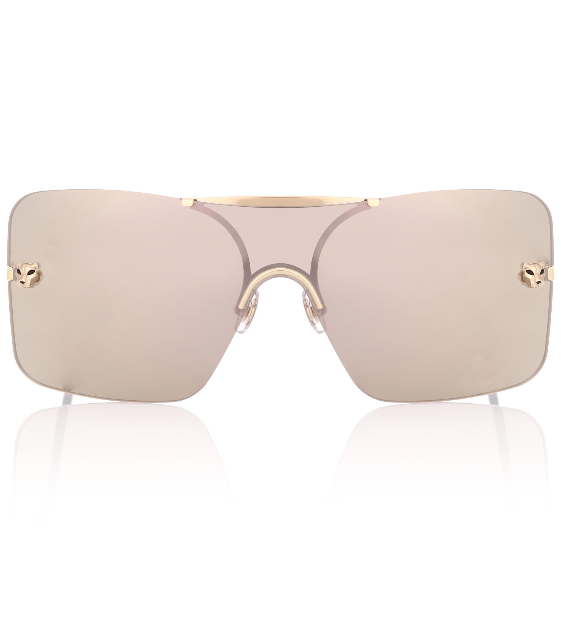 Lyst Cartier Panthère De Cartier Square Sunglasses in Metallic