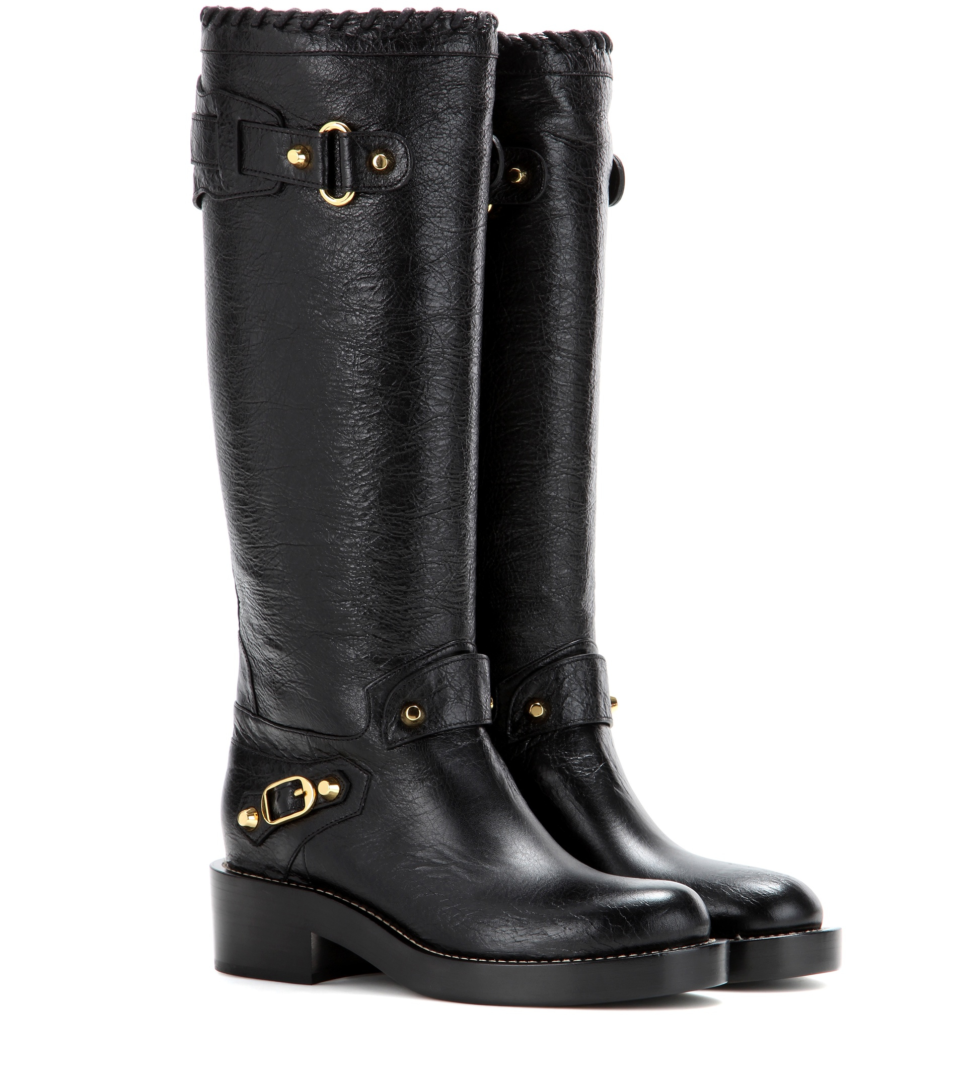 Balenciaga Classic Arena Leather Knee-high Boots in Black | Lyst