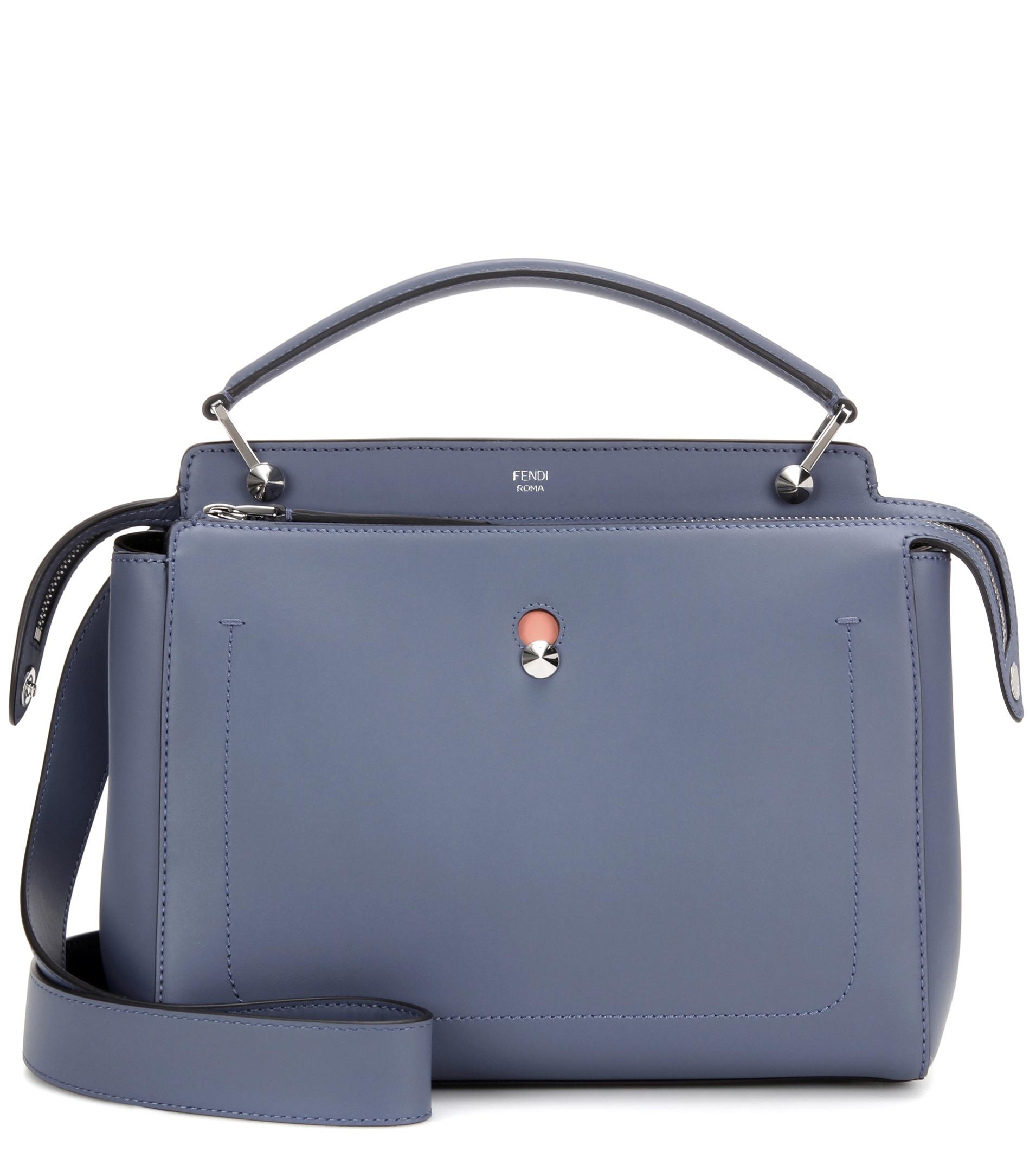 Fendi Dotcom Leather Shoulder Bag in Blue | Lyst