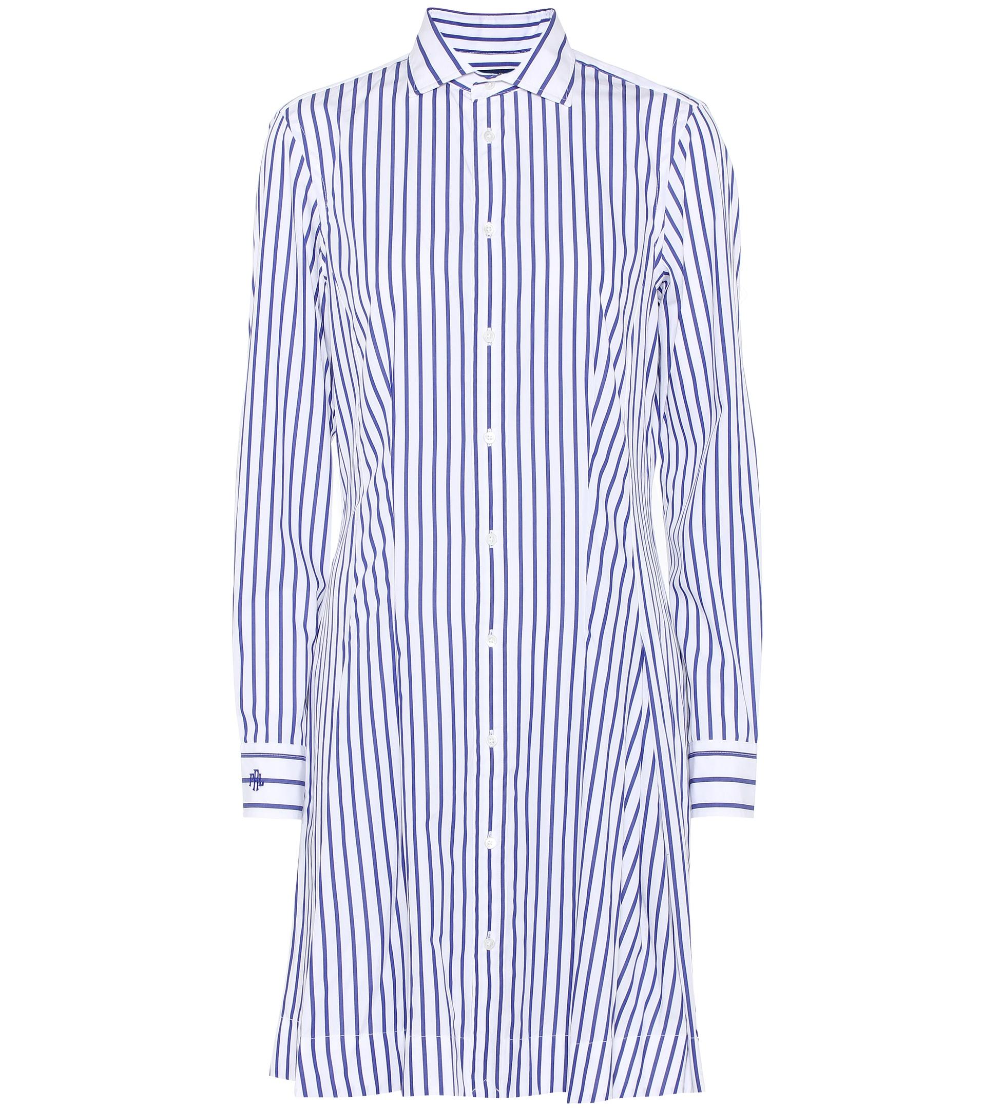 Lyst - Polo Ralph Lauren Striped Cotton Dress in Blue