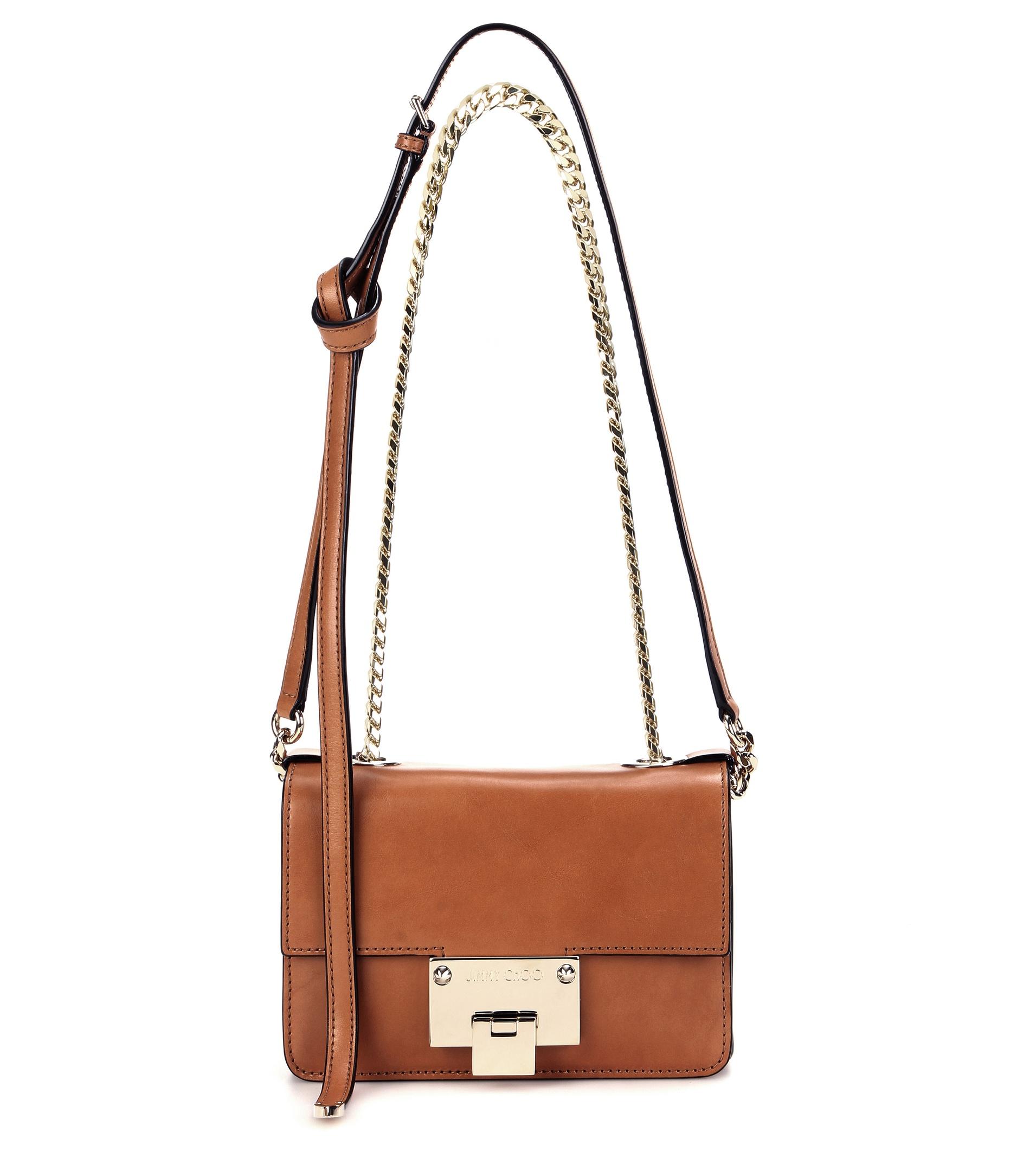 Jimmy choo Rebel Soft Mini Leather Shoulder Bag in Brown | Lyst