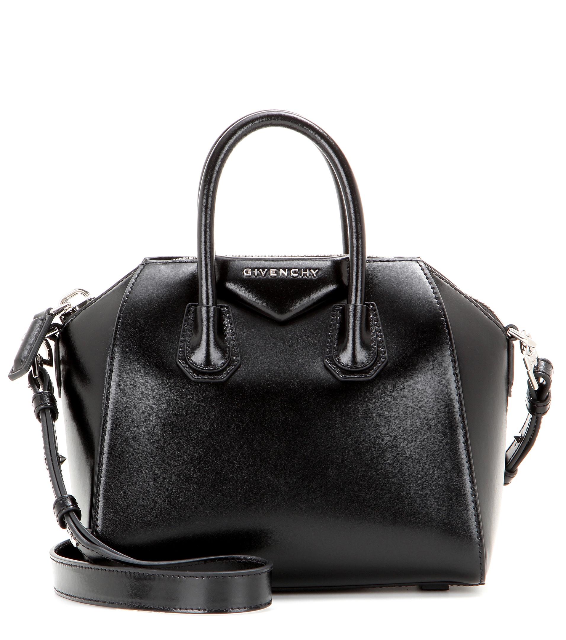 Givenchy Antigona Mini Leather Shoulder Bag in Black | Lyst