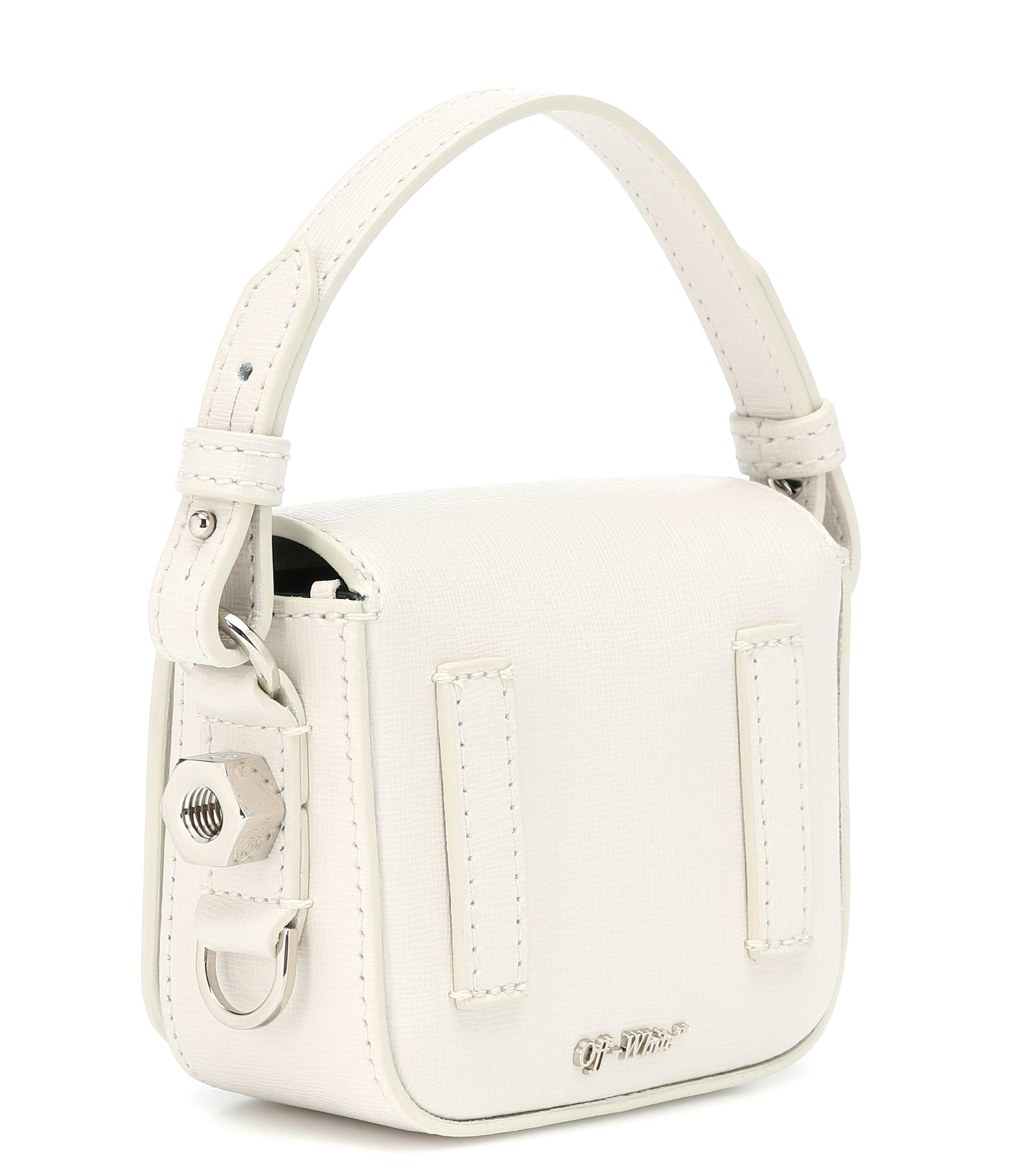 Off-White c/o Virgil Abloh Binder Clip Mini Leather Shoulder Bag in Black - Lyst