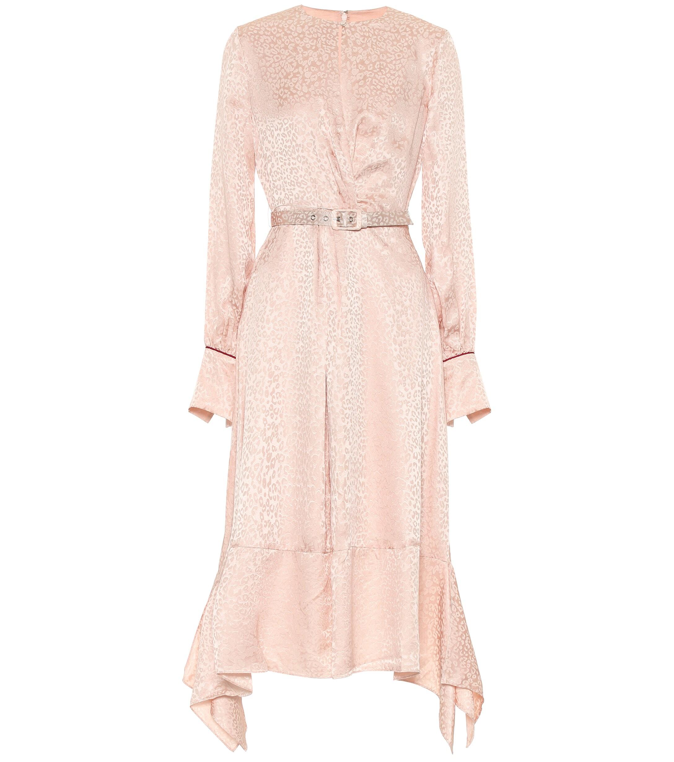 Jonathan Simkhai Silk-blend Jacquard Midi Dress in Pink - Lyst