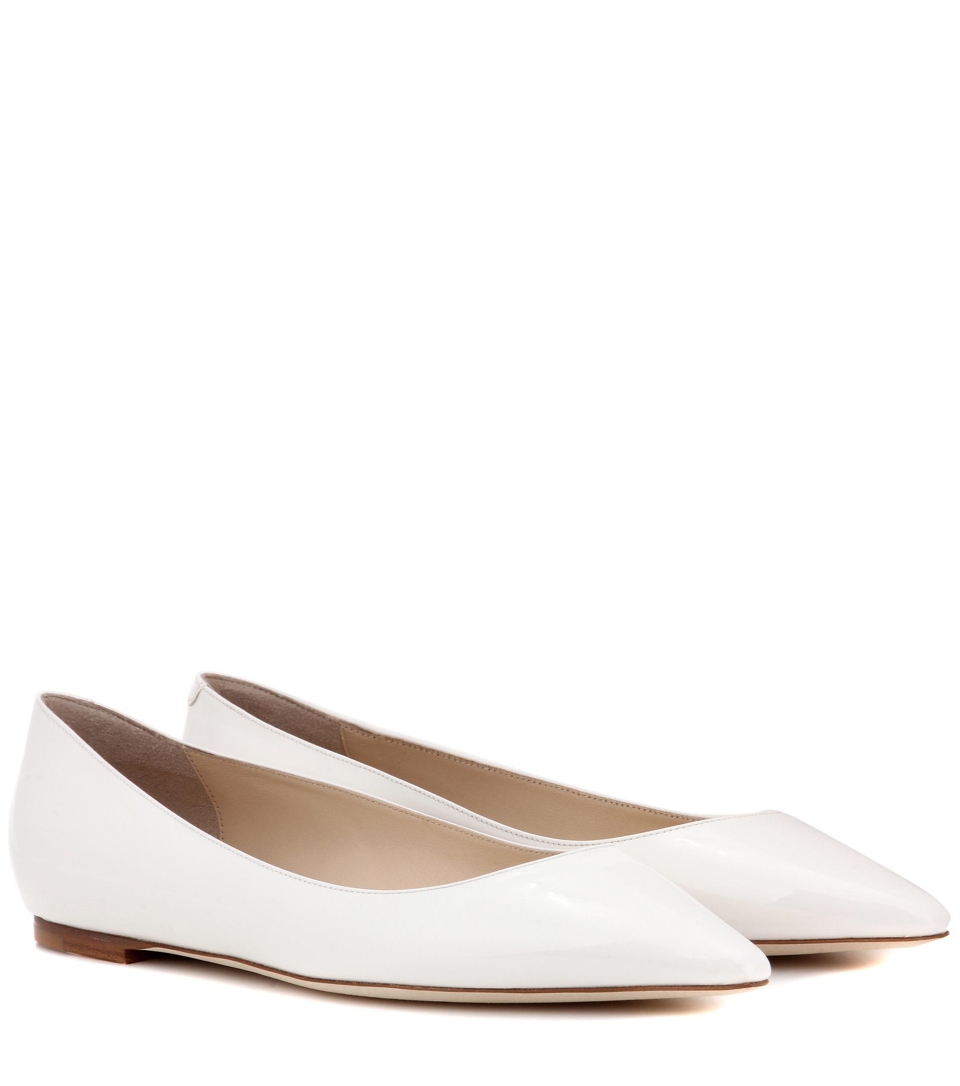 Lyst - Jimmy Choo Romy Flat Patent Leather Ballerinas in White