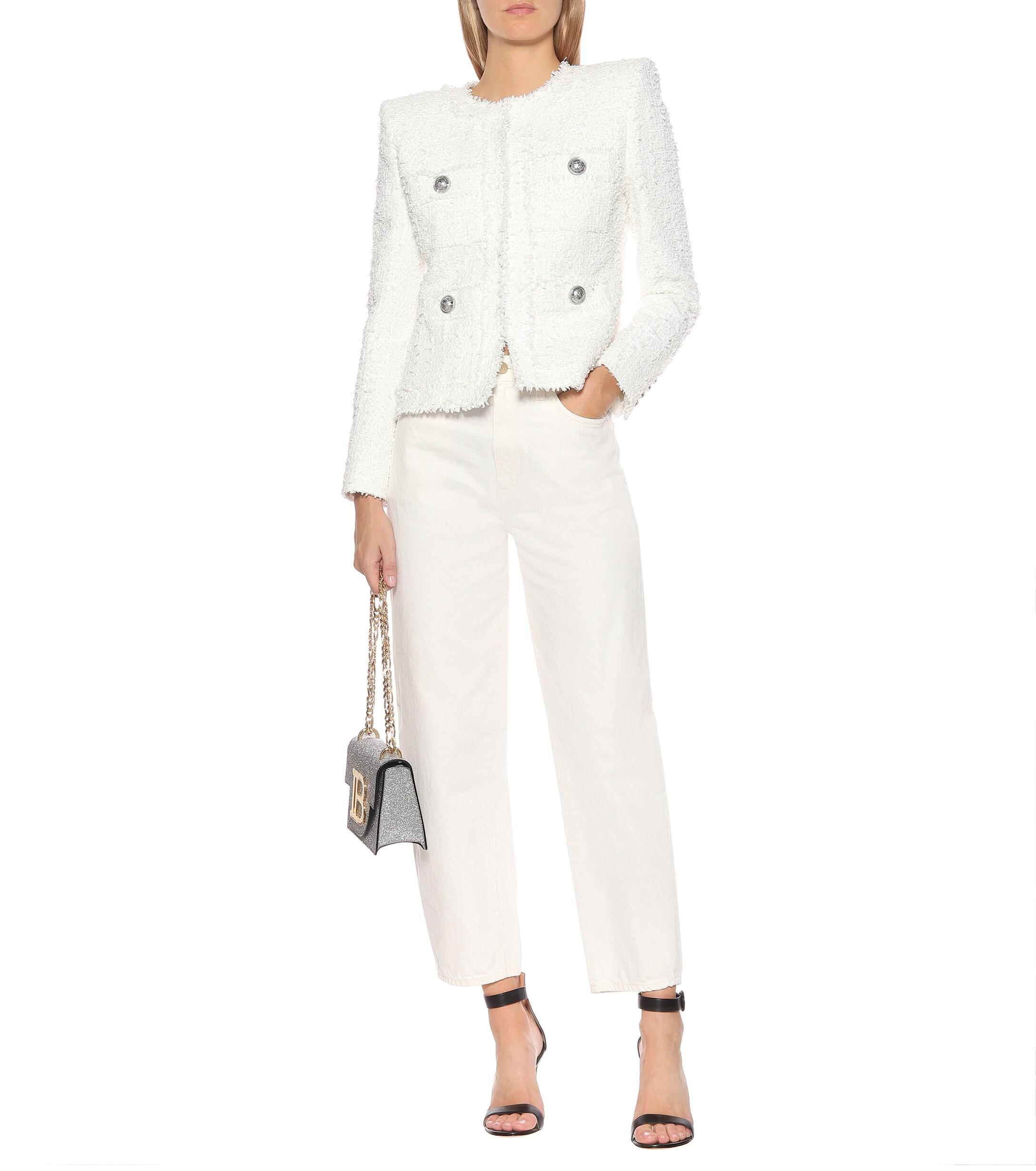 Balmain Tweed Jacket in White Lyst