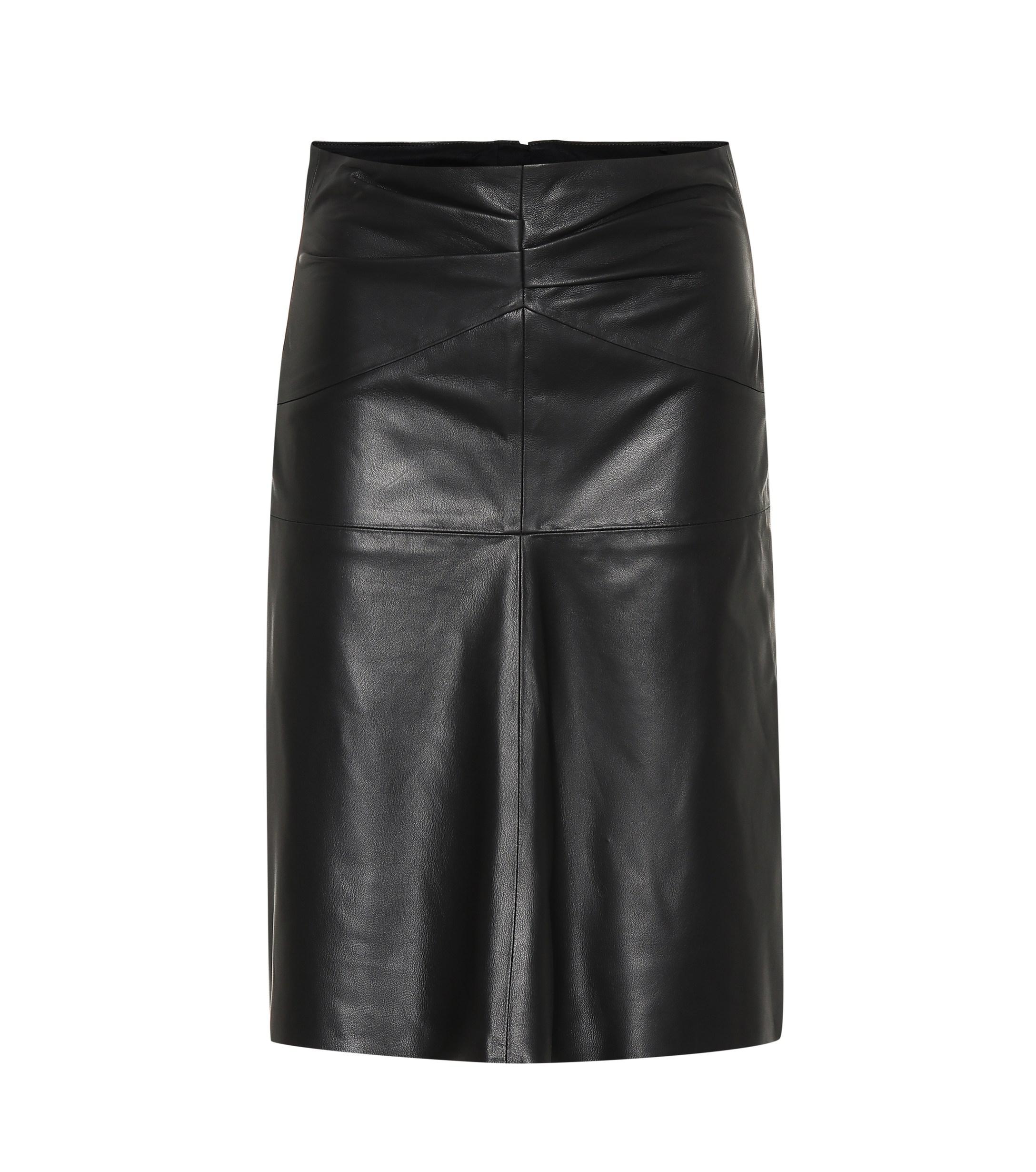 Lyst - Isabel Marant Gladys Leather Midi Skirt in Black