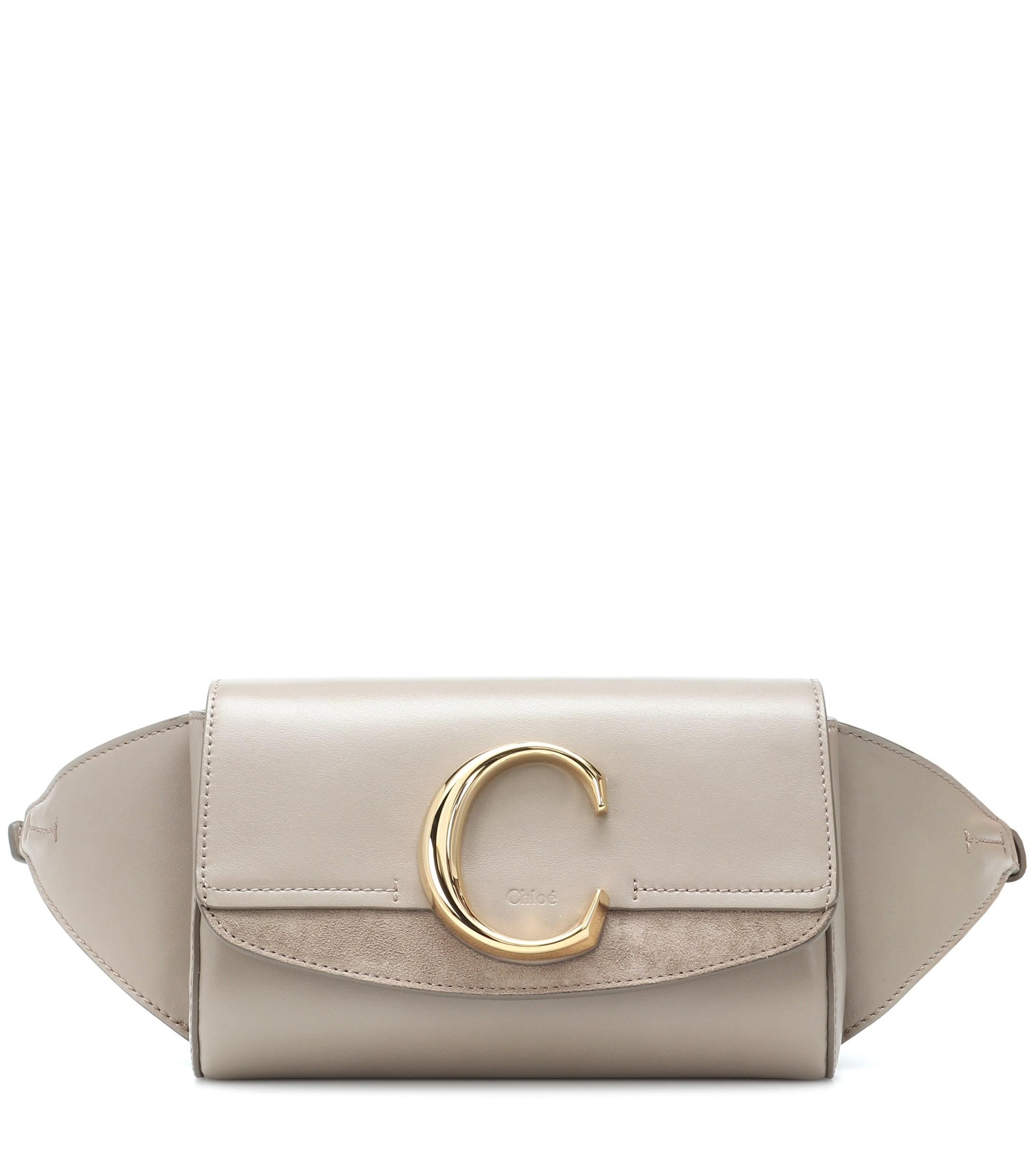 Chloé C Leather Belt Bag in Gray - Lyst