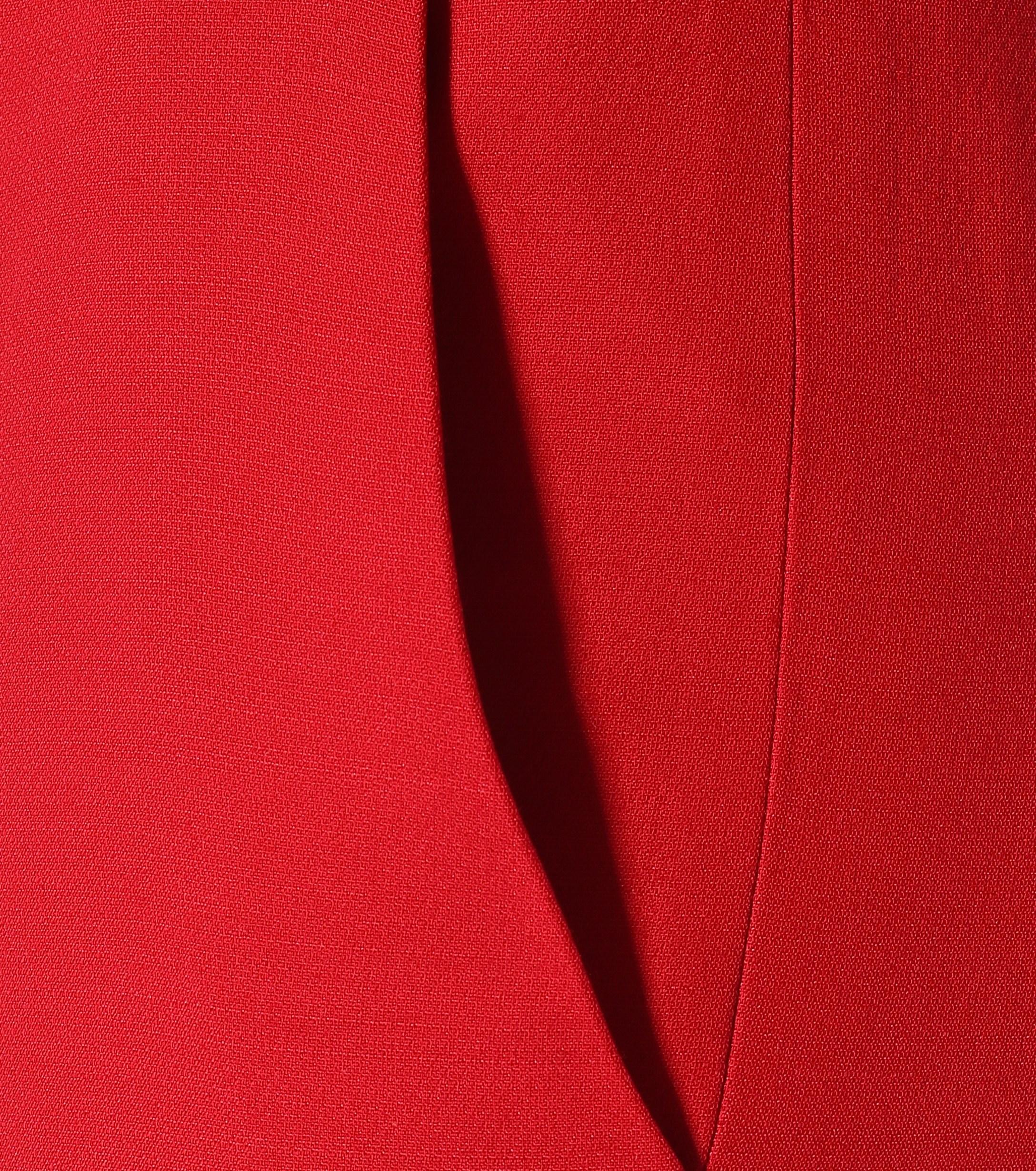 red silk pants