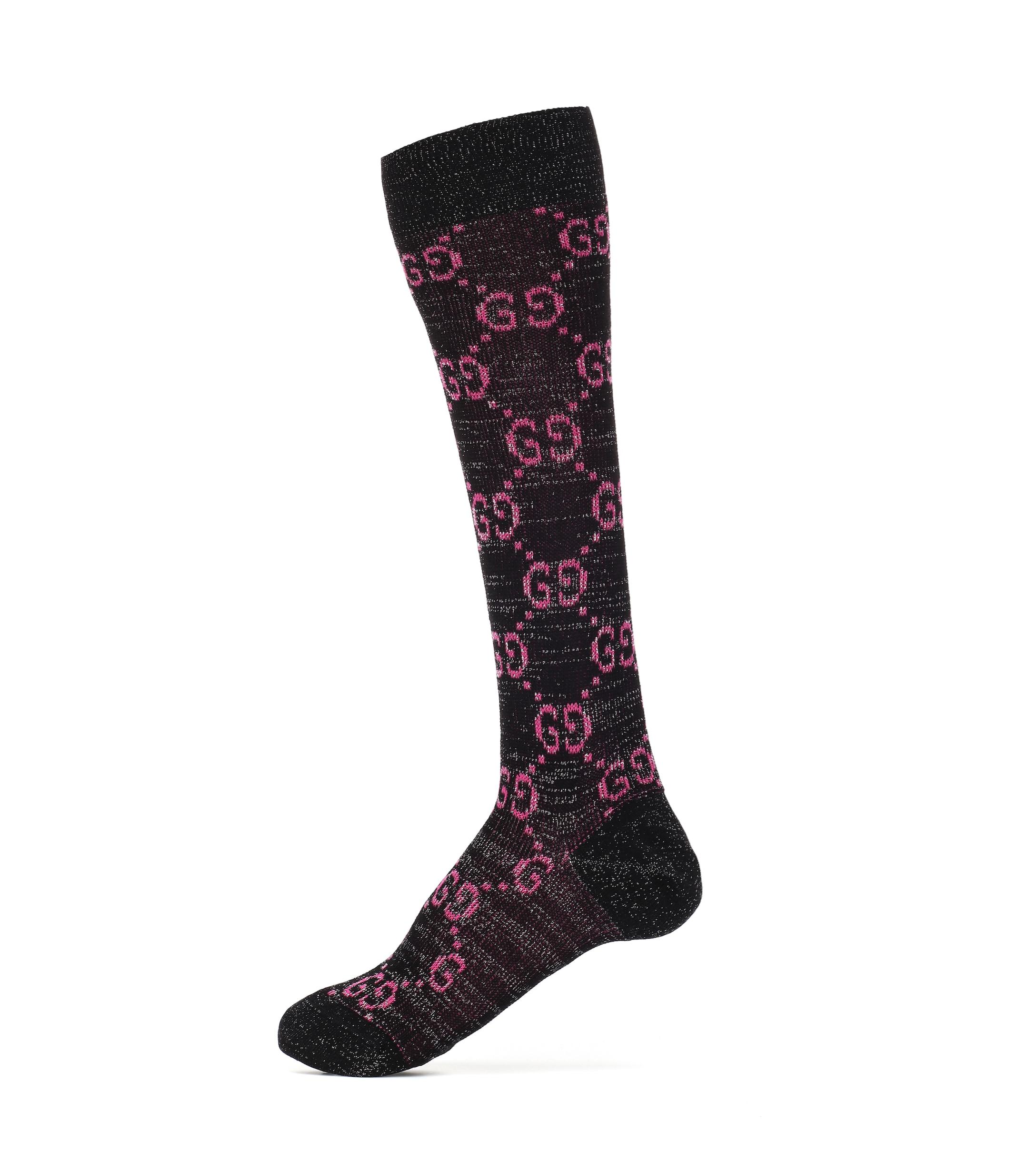 Gucci Black Lame GG Socks in Black Save 3 Lyst