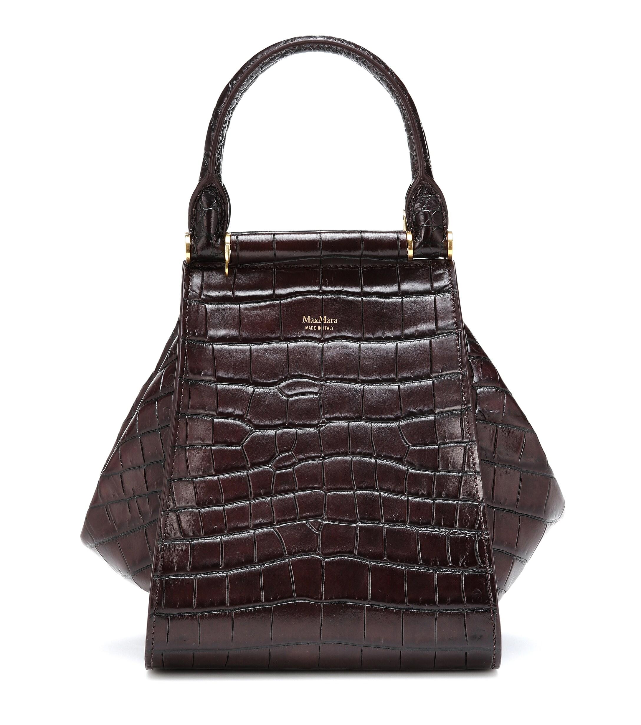 max mara leather shopping tote