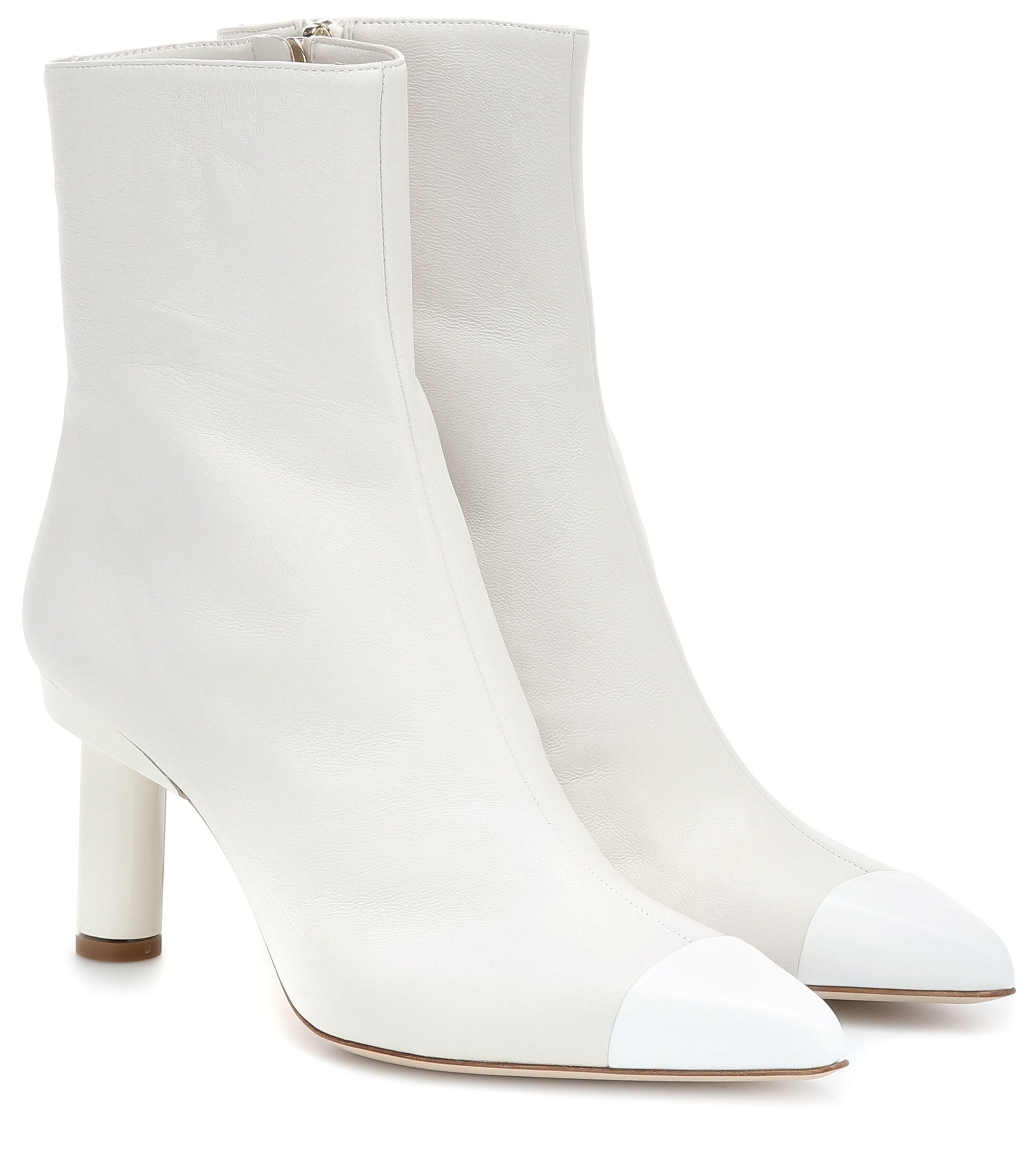 Tibi Grant Leather Ankle Boots in White - Save 30% - Lyst