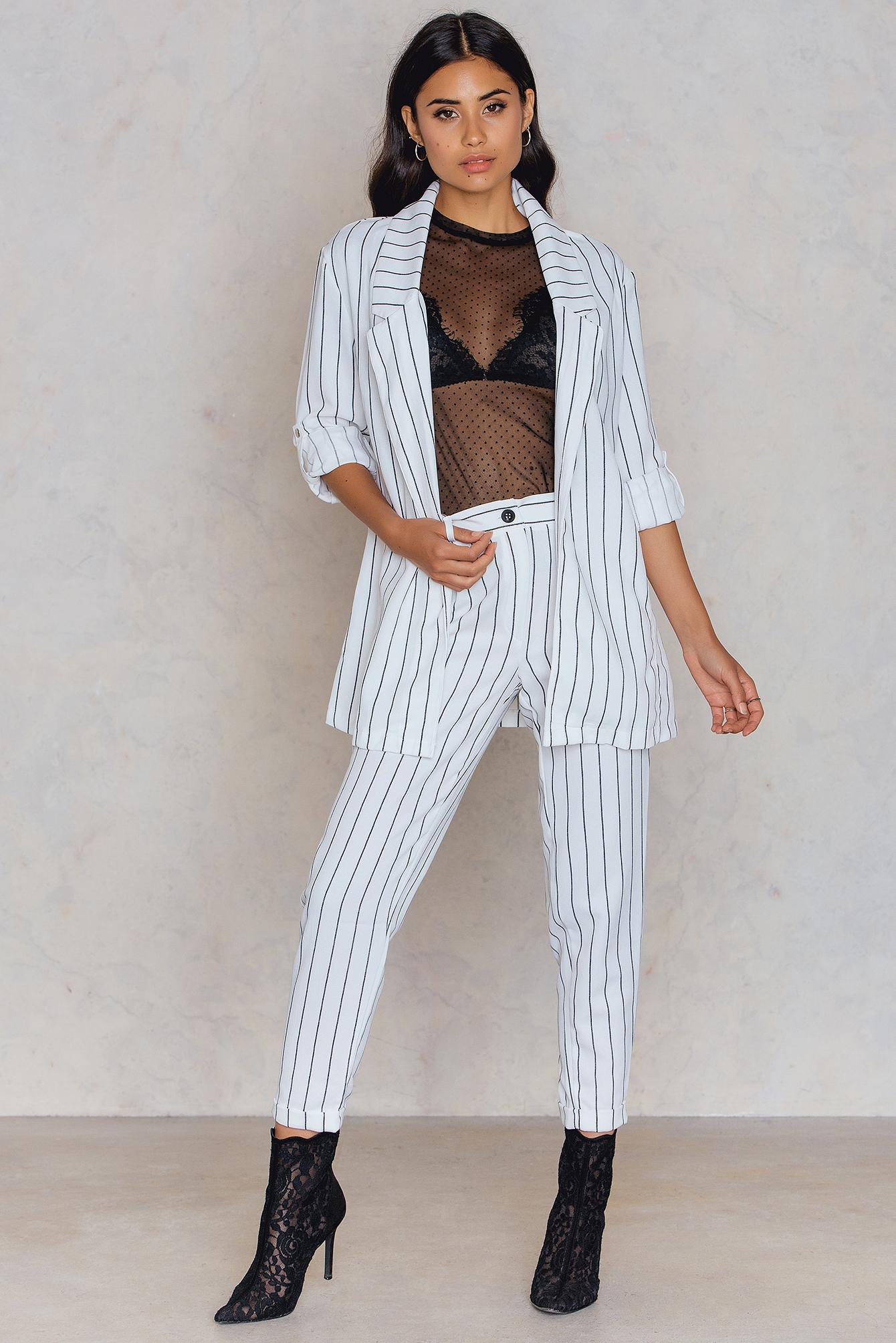 pinstripe ankle pants