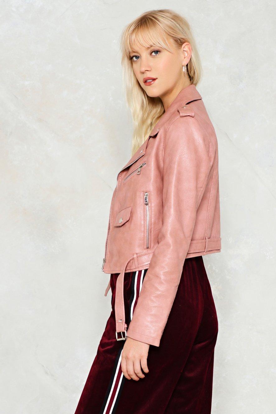Lyst Nasty Gal Vegan Leather Crop Moto Jacket Gallery Women S Cropped Leather Jackets