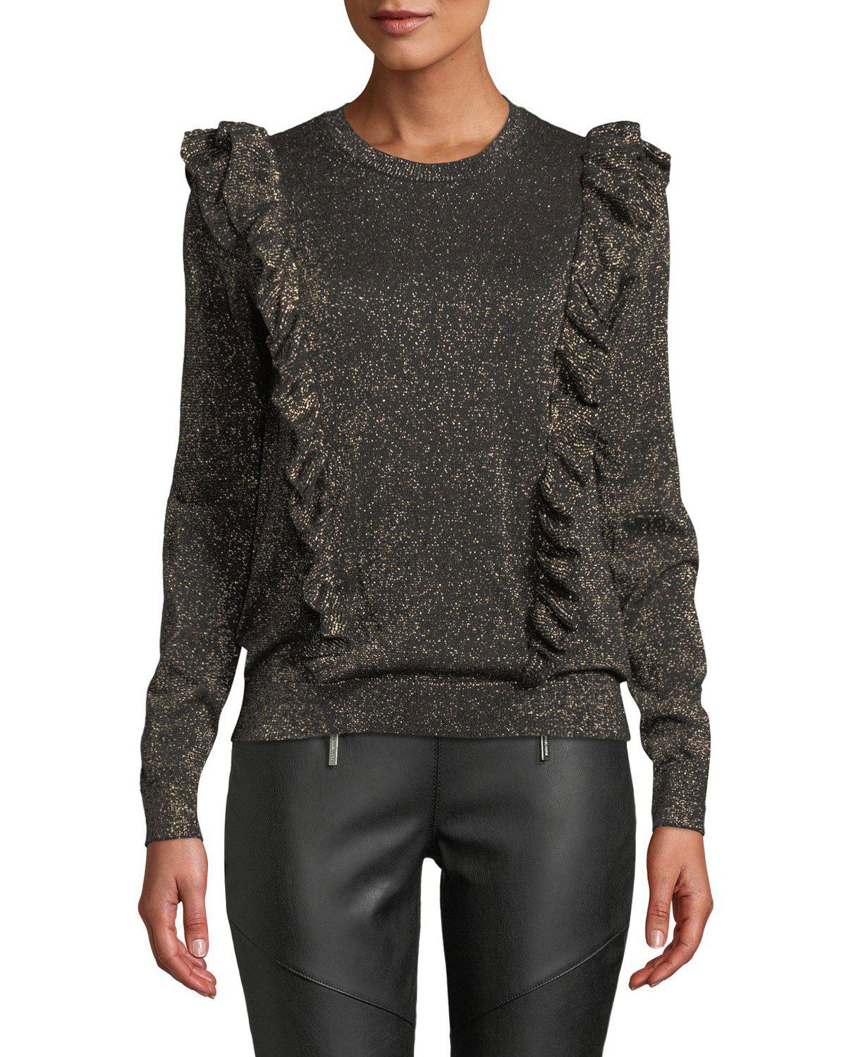 michael kors black long sleeve top