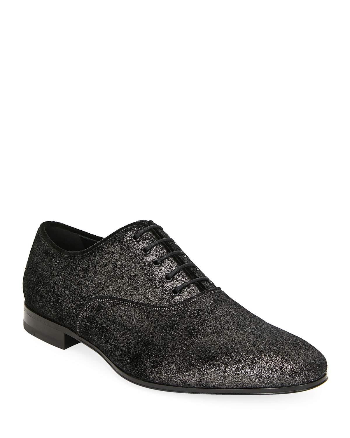 distressed leather oxfords