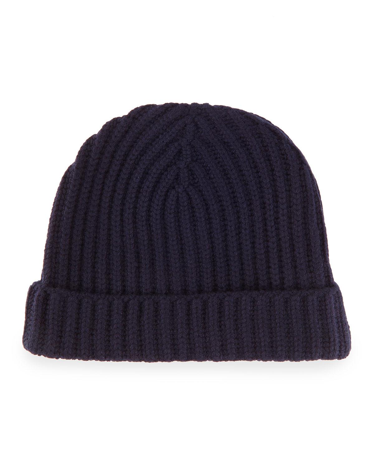 Loro Piana Ribbed Cashmere Beanie Hat in Blue for Men - Lyst