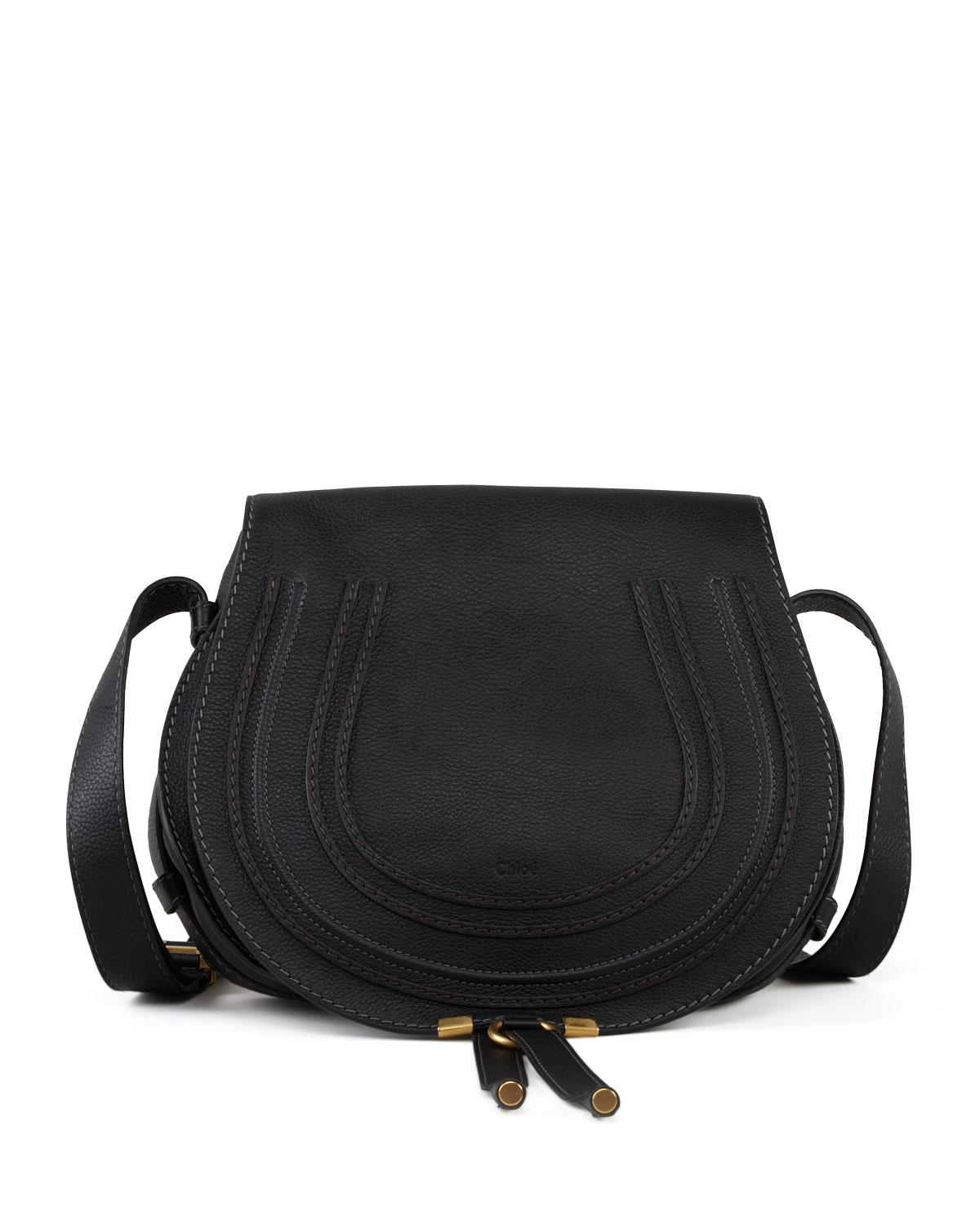 Lyst - Chloé Marcie Medium Leather Crossbody Bag in Black