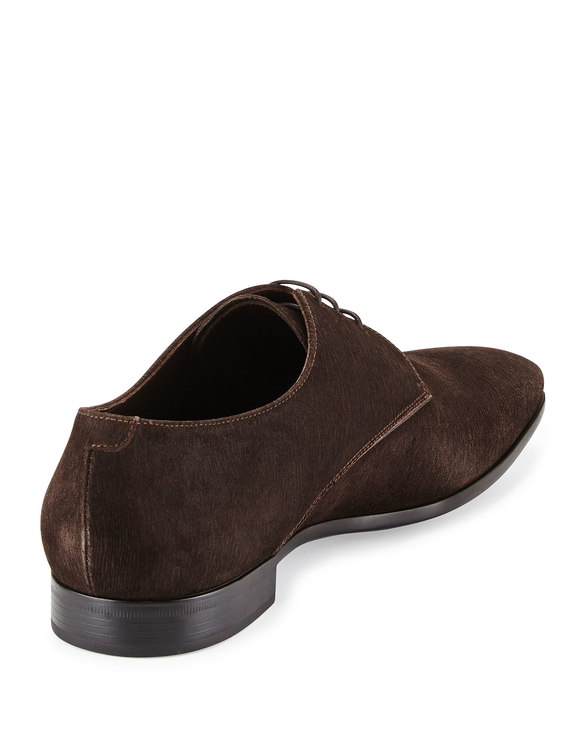Lyst Armani Textured Suede Derby Shoe in Brown
