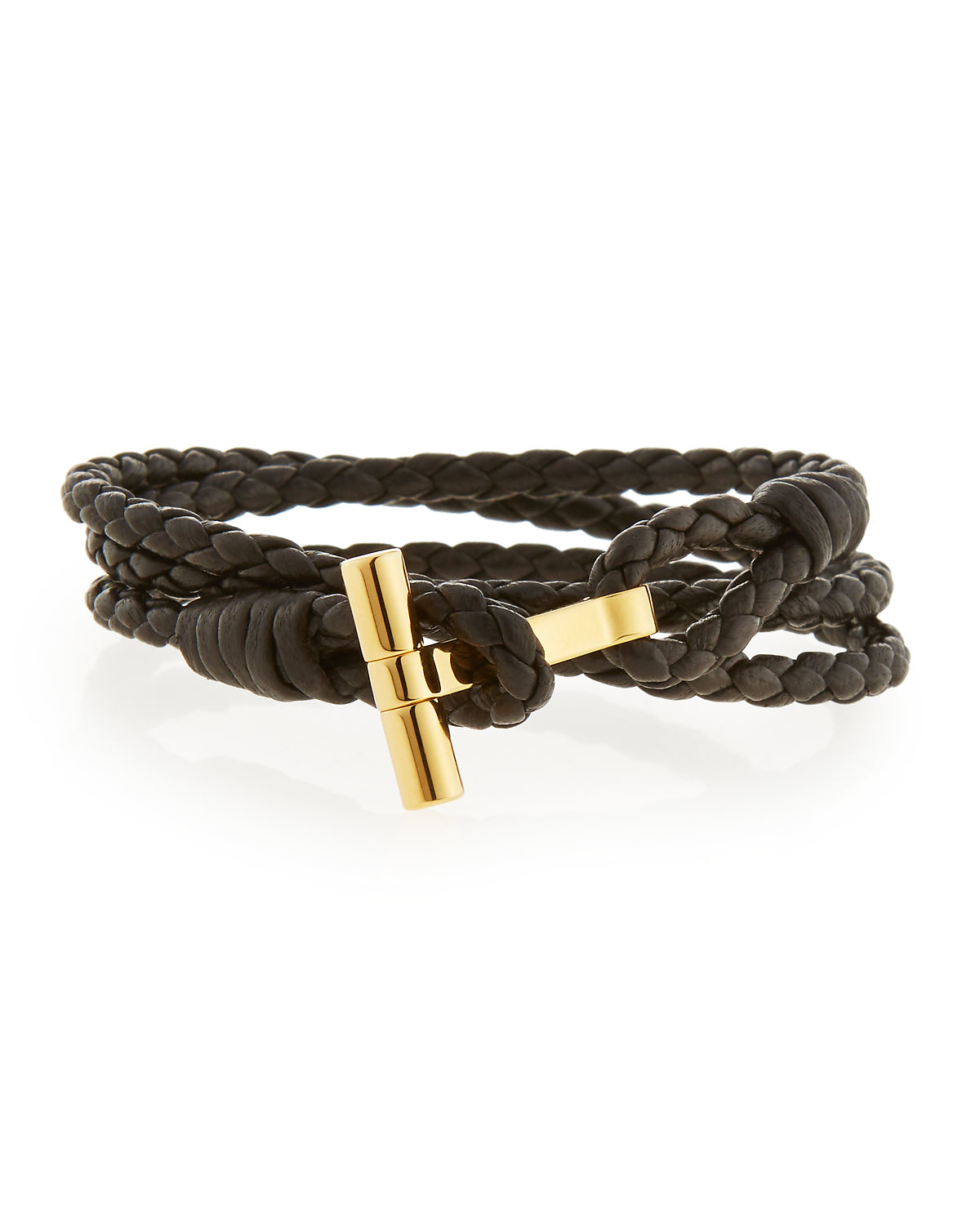 Lyst Tom Ford Men S Leather T Wrap Bracelet In Black For Gallery