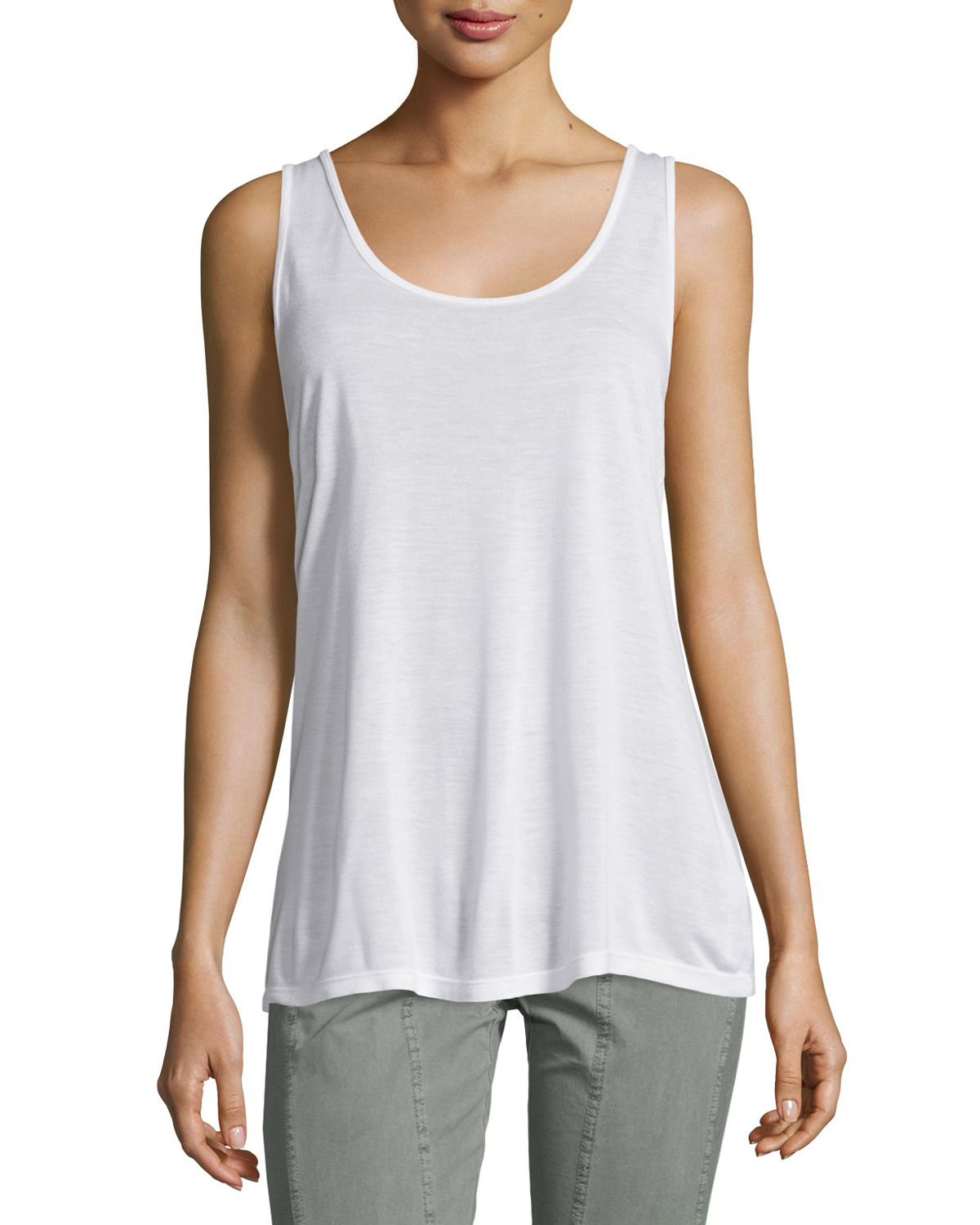 Xcvi Thin-strap Supima® Cotton Tank Top in White | Lyst