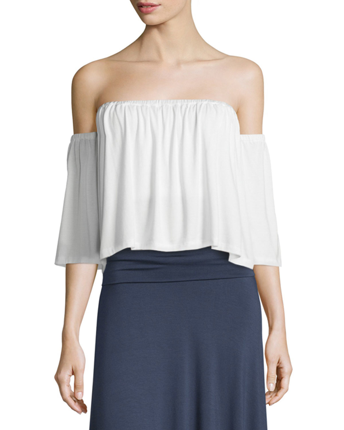 white flowy top short sleeve