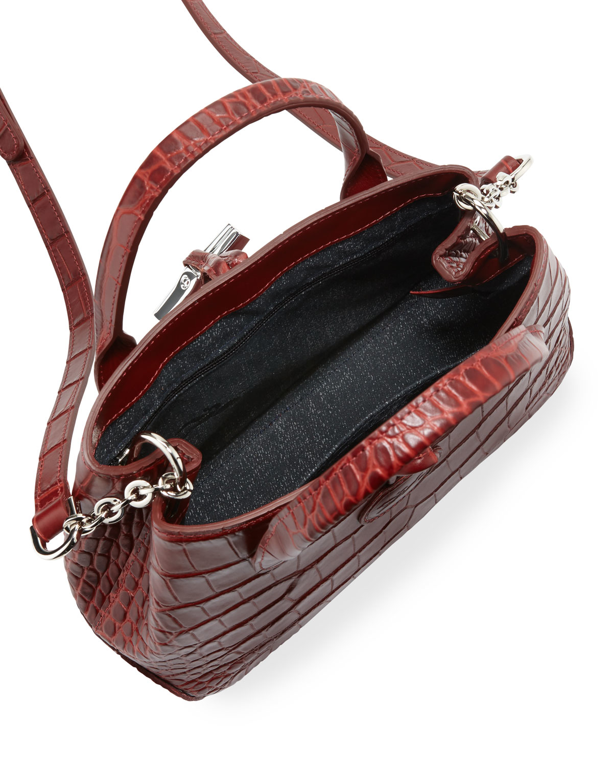 Lyst - Longchamp Roseau Crocodile-embossed Mini Crossbody Bag