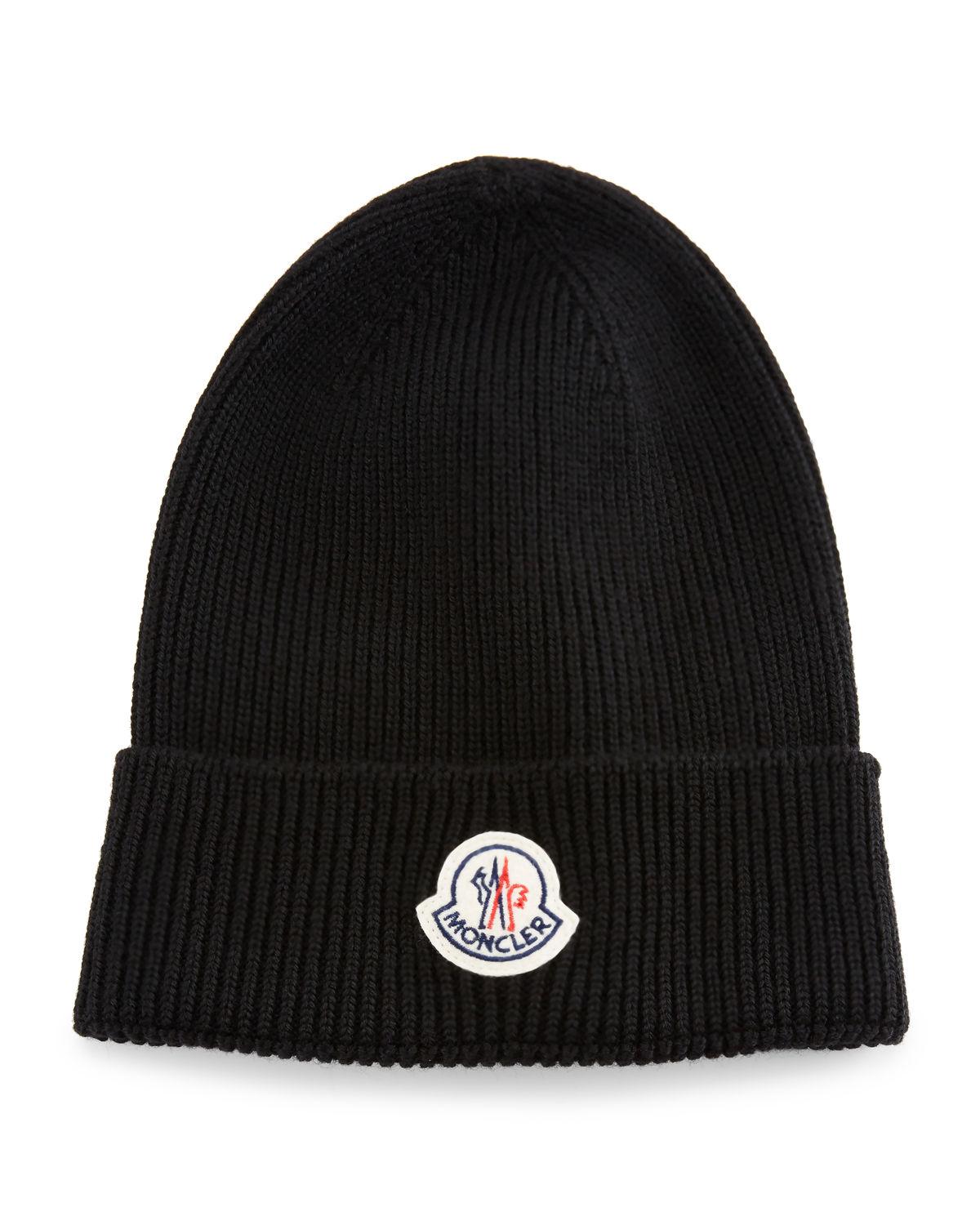 Moncler Wool Woven Hat in Navy (Black) for Men - Lyst