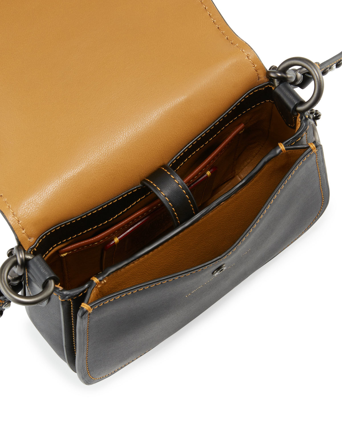 Lyst Coach 17 Westernrivet Leather Saddle Bag in Black