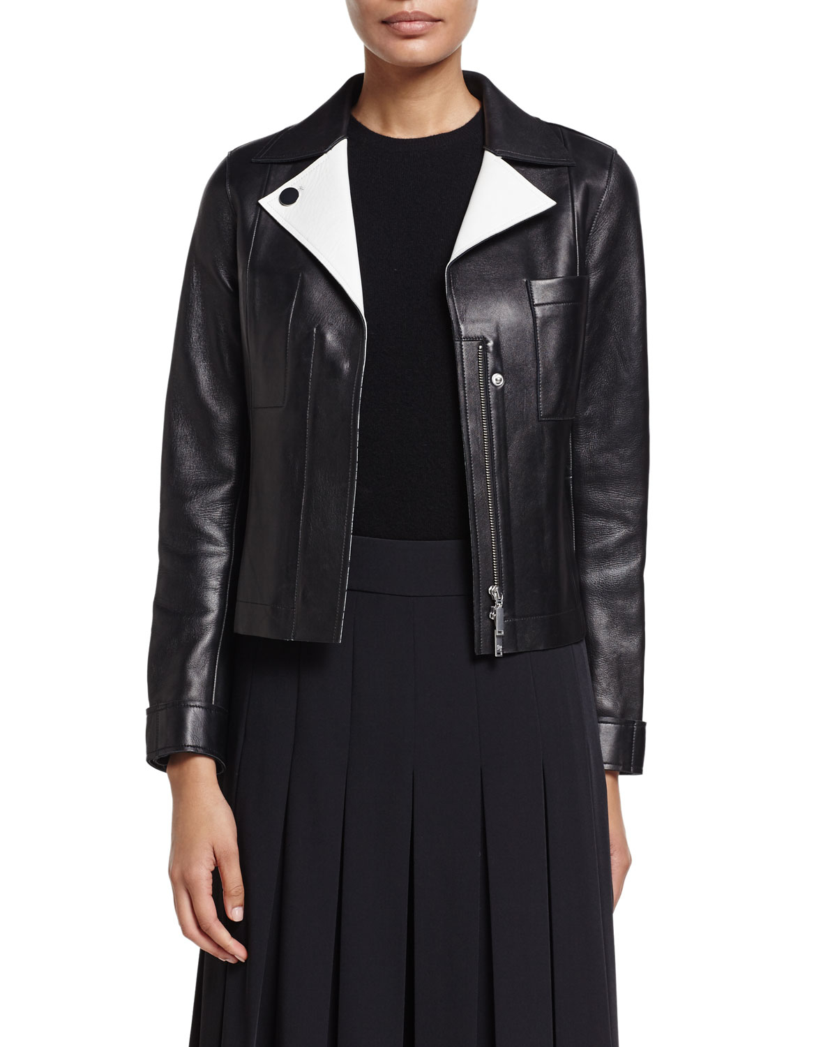 Isaac Mizrahi Live! Faux Leather Cropped Motorcycle Jacket 
