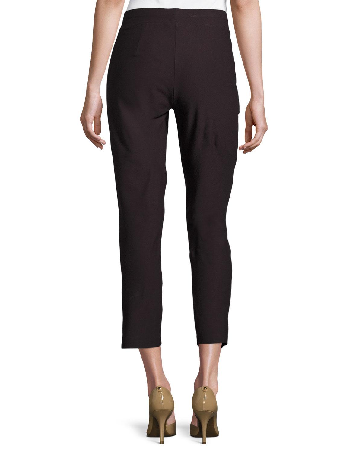 Lyst - Eileen Fisher Washable Stretch-crepe Slim Ankle Pants in Gray