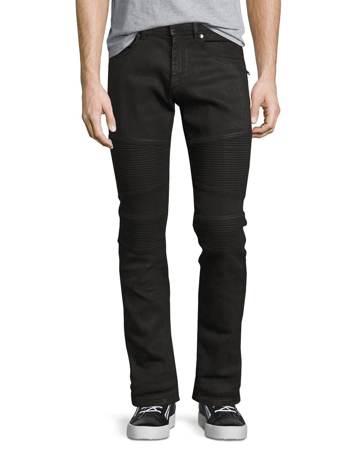 black wax denim jeans