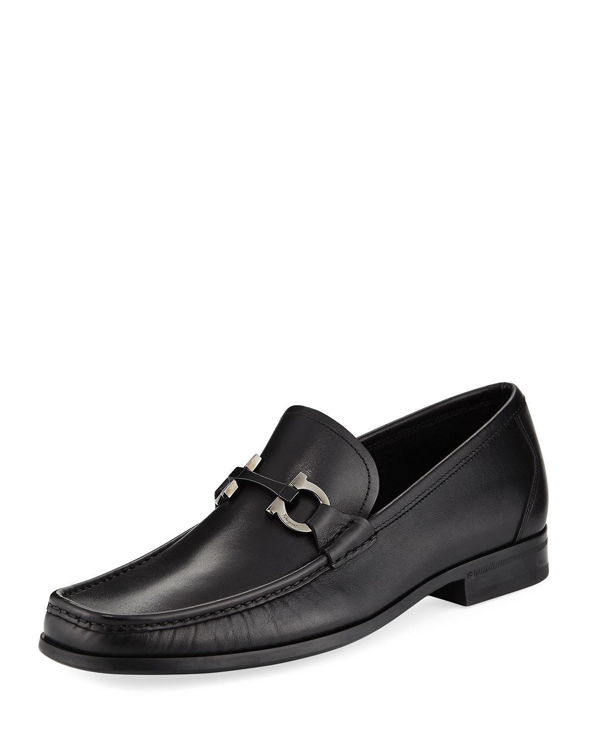 Ferragamo Grandioso Gancini-bit Leather Moccasin Loafer in Black for ...