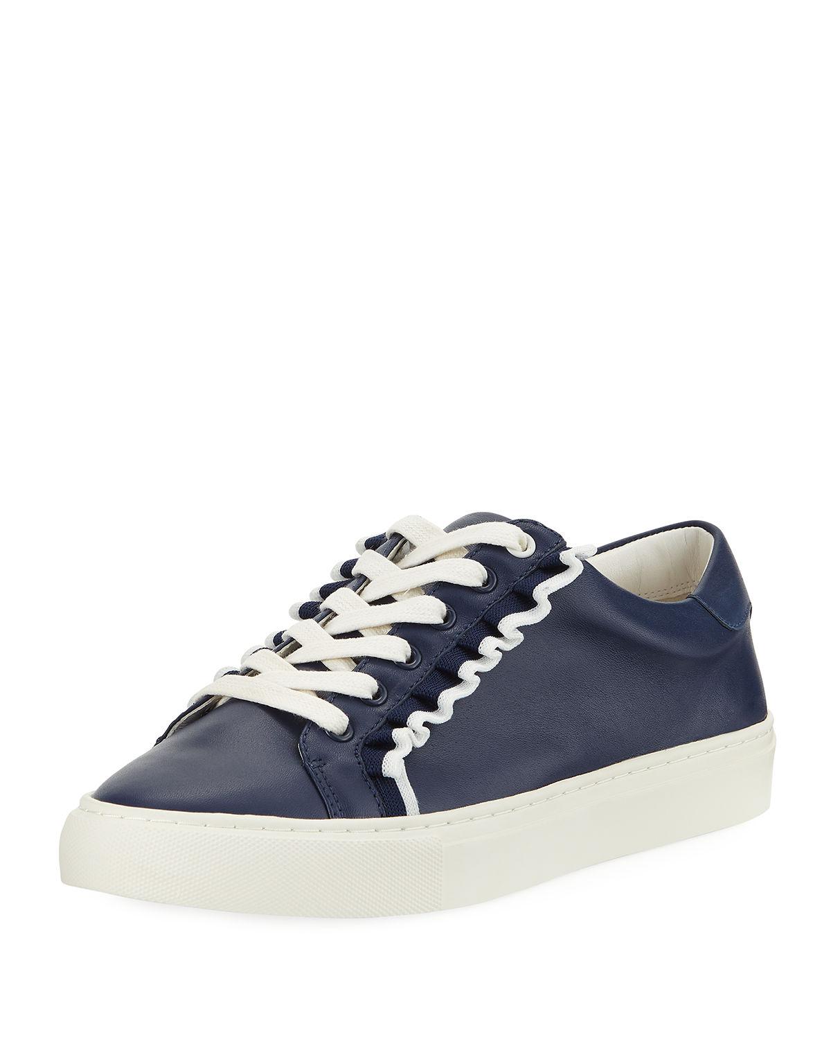 Tory Sport Ruffle Leather Low-top Sneakers in Blue - Save 56% - Lyst